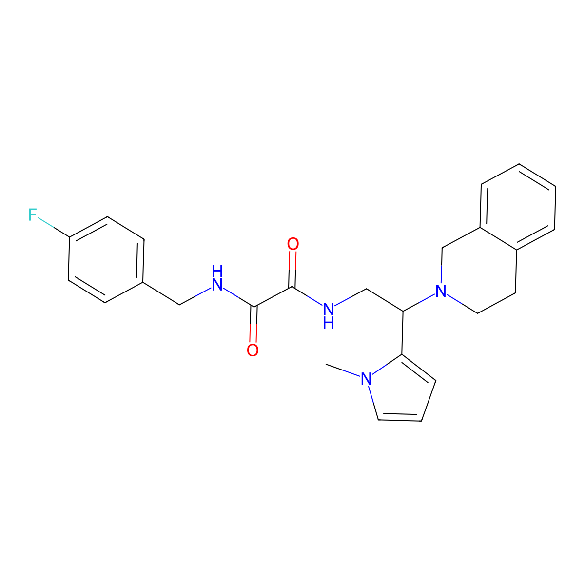 N1-(2-(3,4-dihydroisoquinolin-2(1H)-yl)-2-(1-methyl-1H-pyrrol-2-yl)ethyl)-N2-(4-fluorobenzyl)oxalamide molecular structure, CAS 1049351-08-7