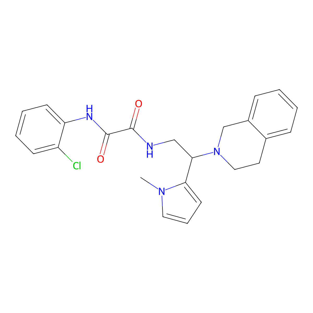 N1-(2-chlorophenyl)-N2-(2-(3,4-dihydroisoquinolin-2(1H)-yl)-2-(1-methyl-1H-pyrrol-2-yl)ethyl)oxalamide molecular structure, CAS 1049352-23-9