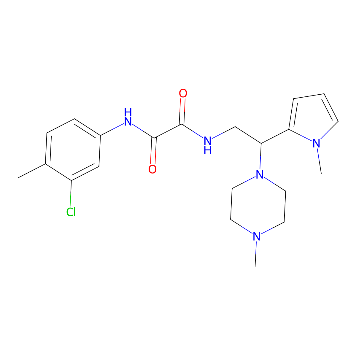 N1-(3-chloro-4-methylphenyl)-N2-(2-(1-methyl-1H-pyrrol-2-yl)-2-(4-methylpiperazin-1-yl)ethyl)oxalamide molecular structure, CAS 1049355-35-2
