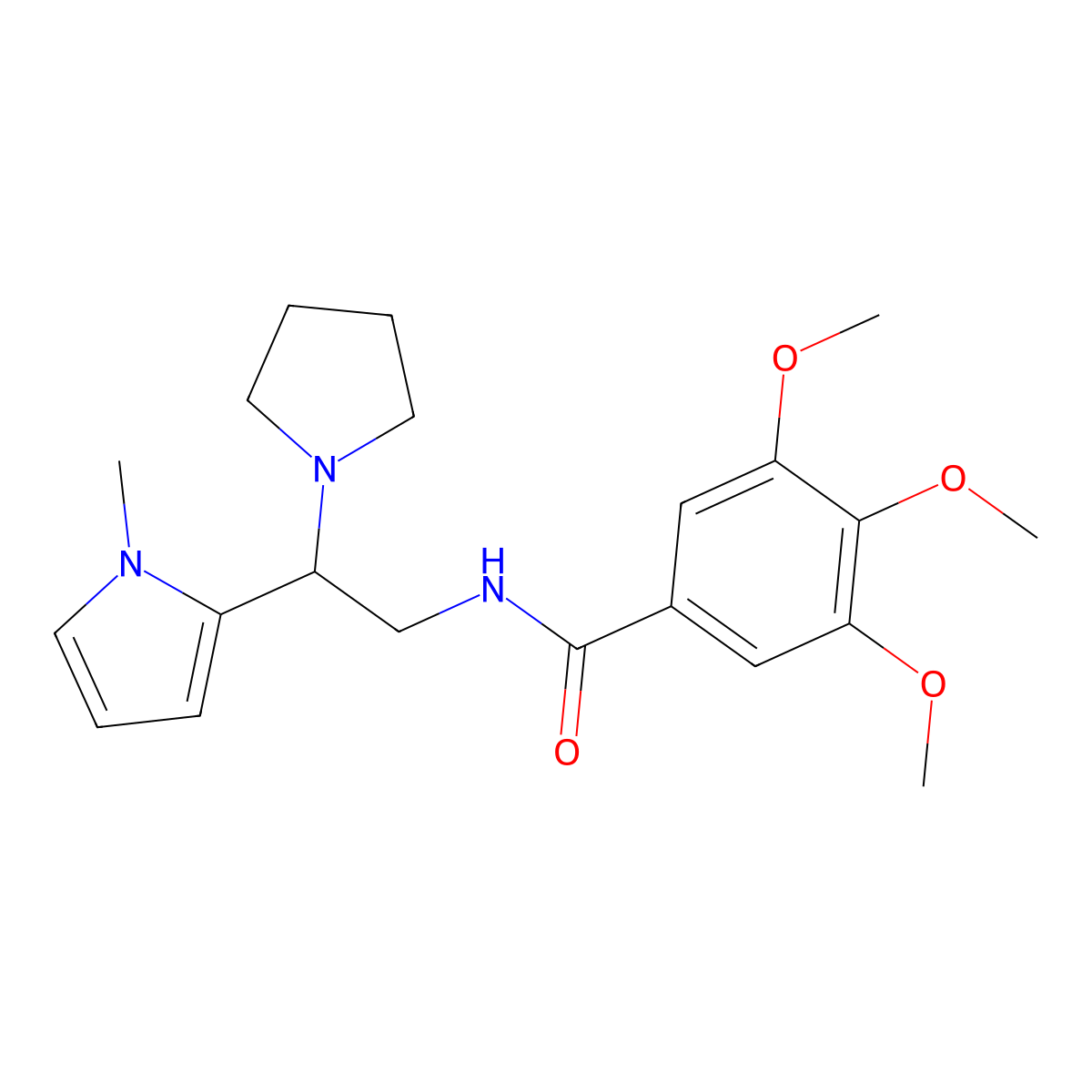 3,4,5-trimethoxy-N-[2-(1-methyl-1H-pyrrol-2-yl)-2-(pyrrolidin-1-yl)ethyl]benzamide molecular structure, CAS 1049357-51-8