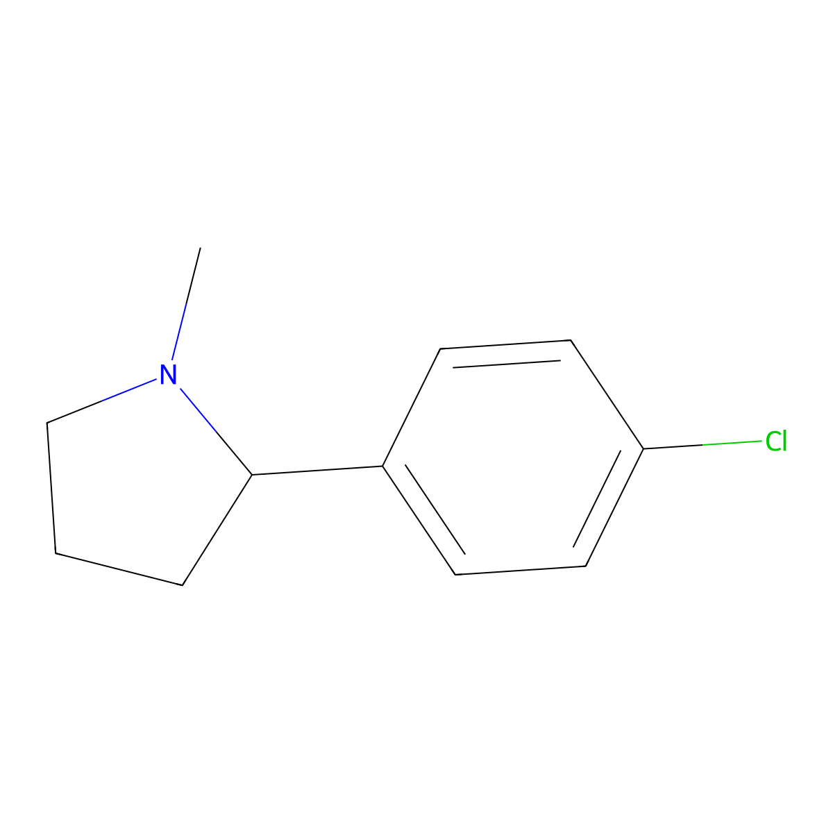Pyrrolidine, 2-(4-chlorophenyl)-1-methyl- molecular structure, CAS 104936-82-5
