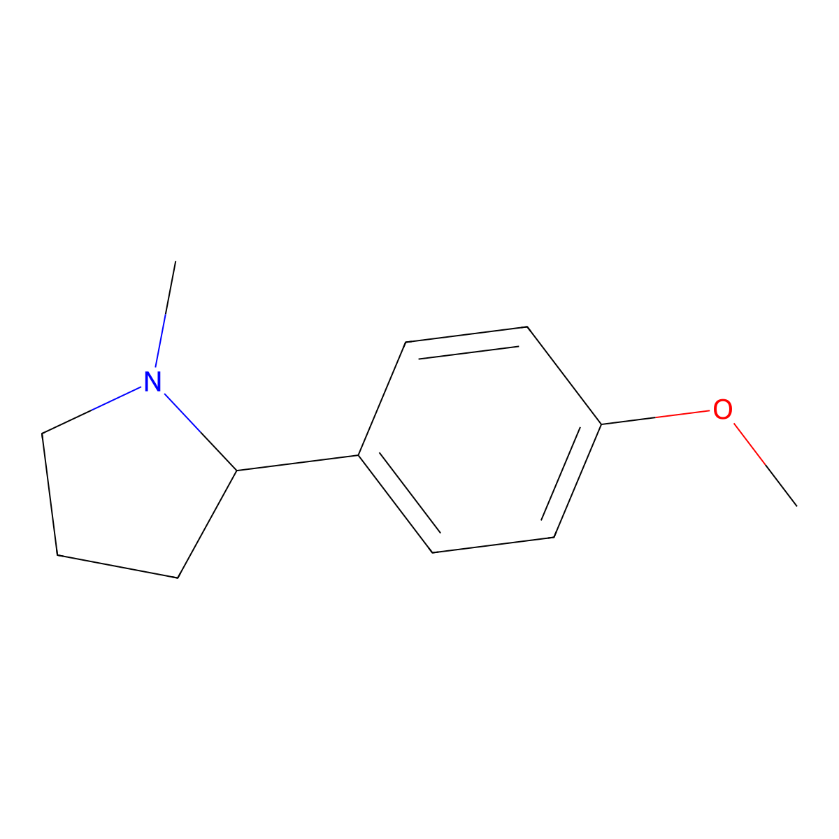 2-(4-Methoxyphenyl)-1-methylpyrrolidine molecular structure, CAS 104936-83-6