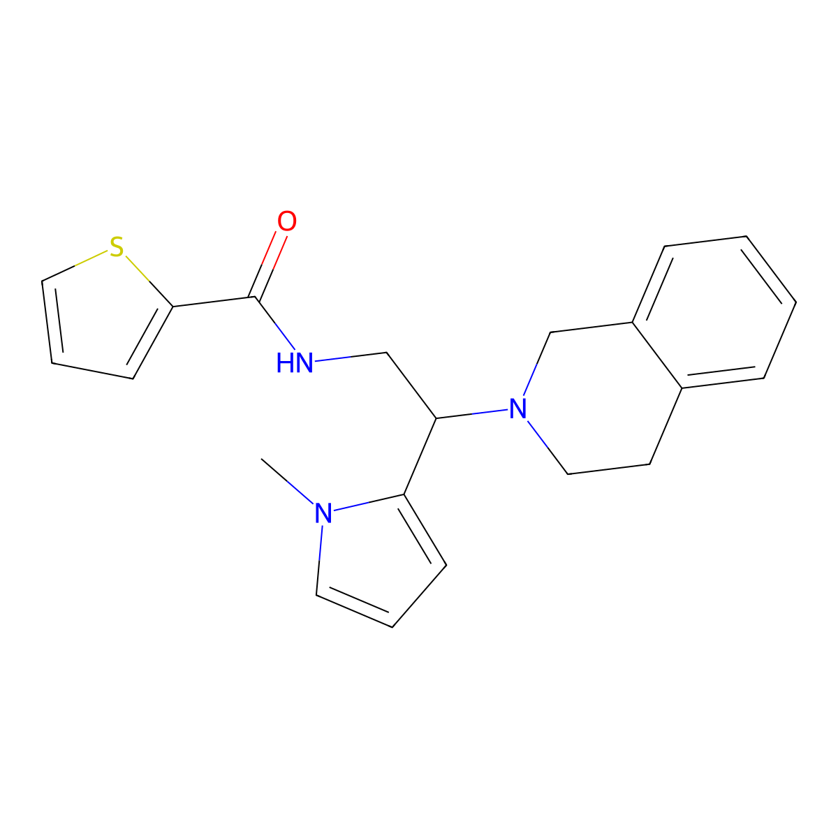 N-(2-(3,4-dihydroisoquinolin-2(1H)-yl)-2-(1-methyl-1H-pyrrol-2-yl)ethyl)thiophene-2-carboxamide molecular structure, CAS 1049361-66-1