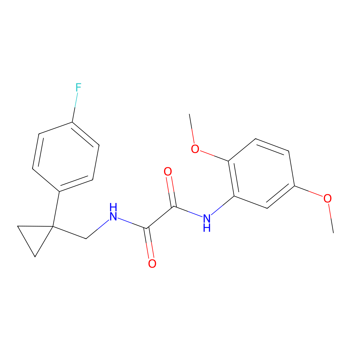 N1-(2,5-dimethoxyphenyl)-N2-((1-(4-fluorophenyl)cyclopropyl)methyl)oxalamide molecular structure, CAS 1049362-11-9