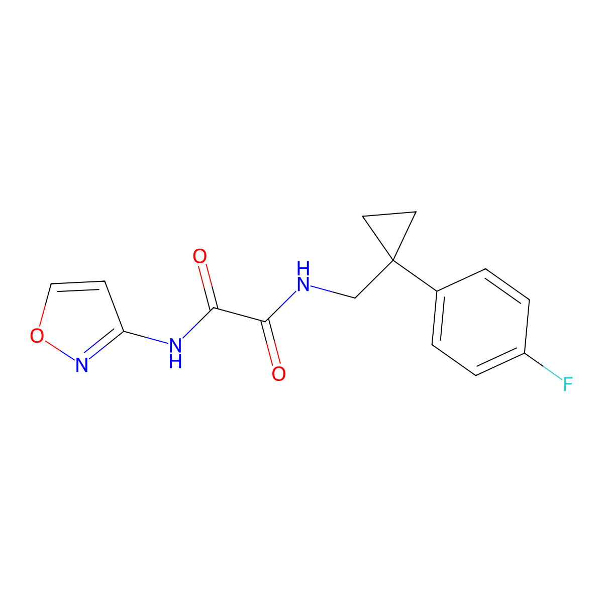 N1-((1-(4-fluorophenyl)cyclopropyl)methyl)-N2-(isoxazol-3-yl)oxalamide molecular structure, CAS 1049362-55-1