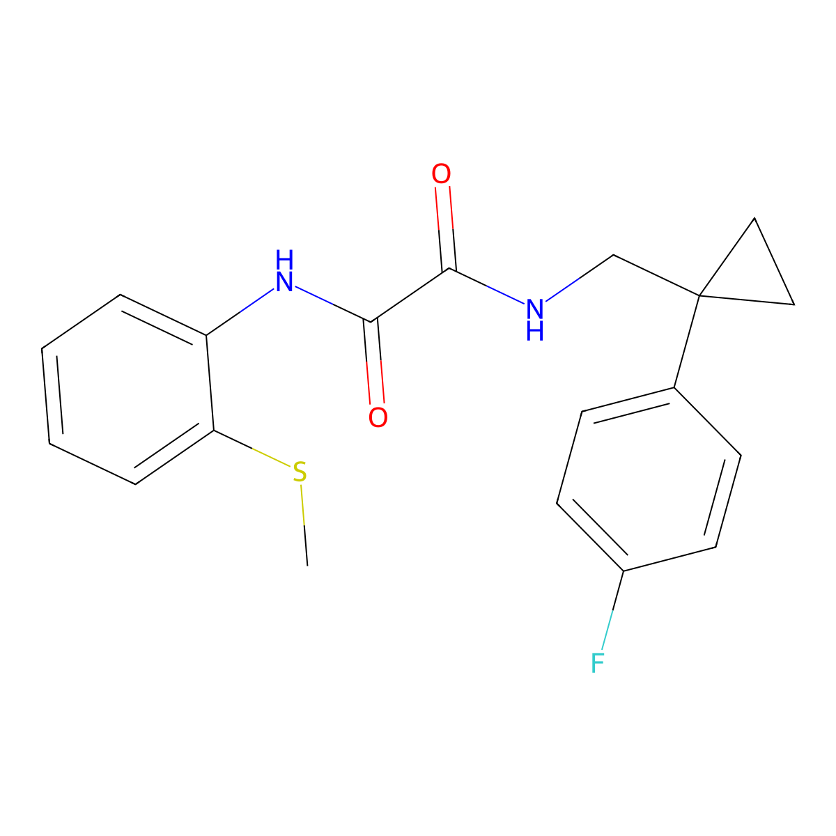 N1-((1-(4-fluorophenyl)cyclopropyl)methyl)-N2-(2-(methylthio)phenyl)oxalamide molecular structure, CAS 1049362-79-9