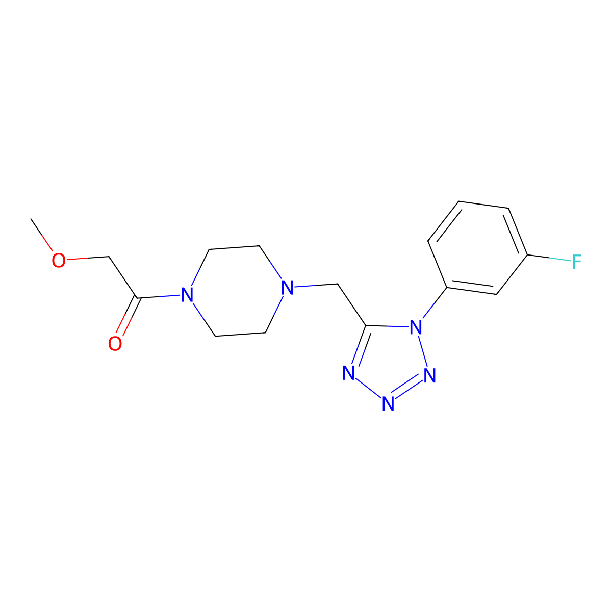 1-(4-{[1-(3-fluorophenyl)-1H-1,2,3,4-tetrazol-5-yl]methyl}piperazin-1-yl)-2-methoxyethan-1-one molecular structure, CAS 1049363-19-0