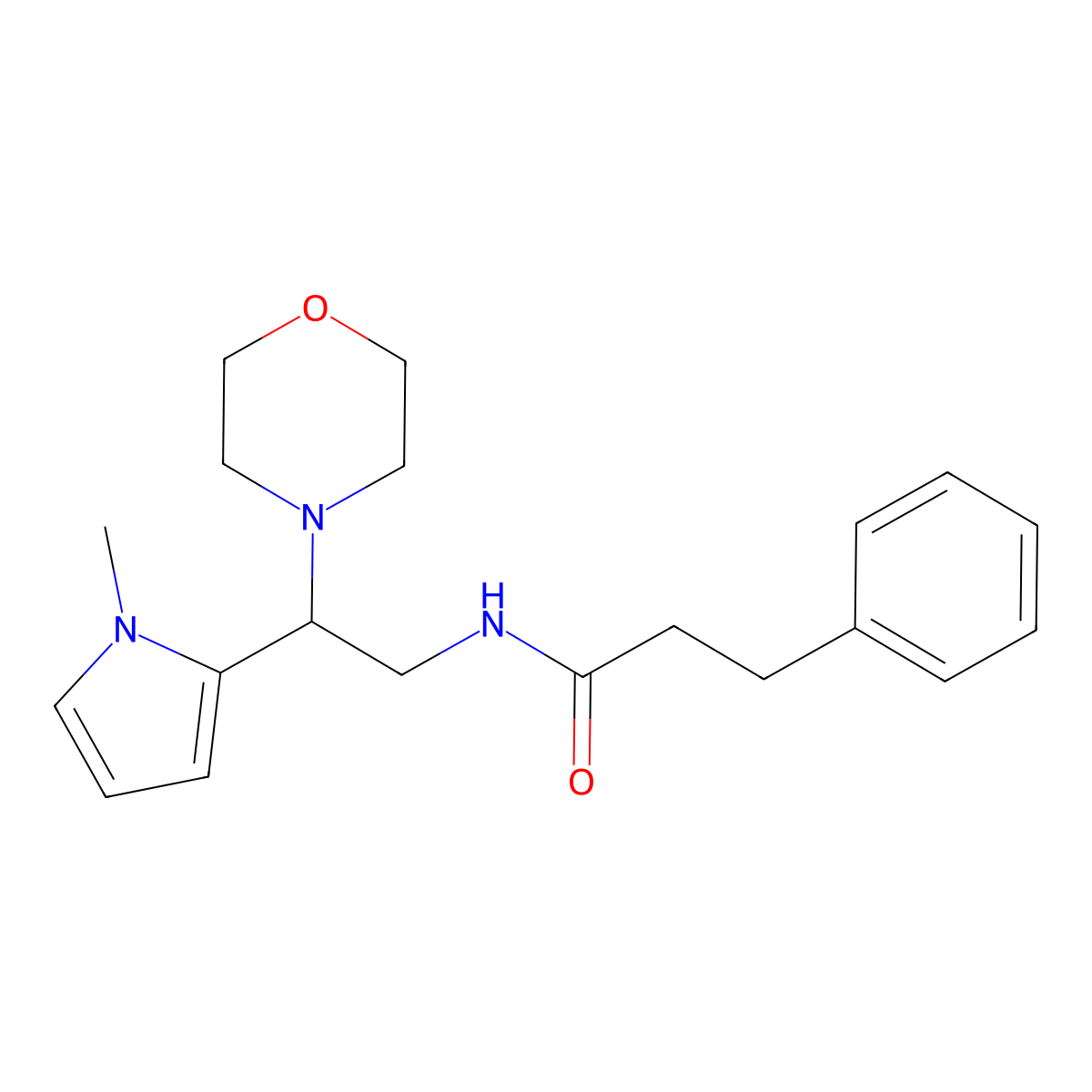 N-(2-(1-methyl-1H-pyrrol-2-yl)-2-morpholinoethyl)-3-phenylpropanamide molecular structure, CAS 1049364-19-3