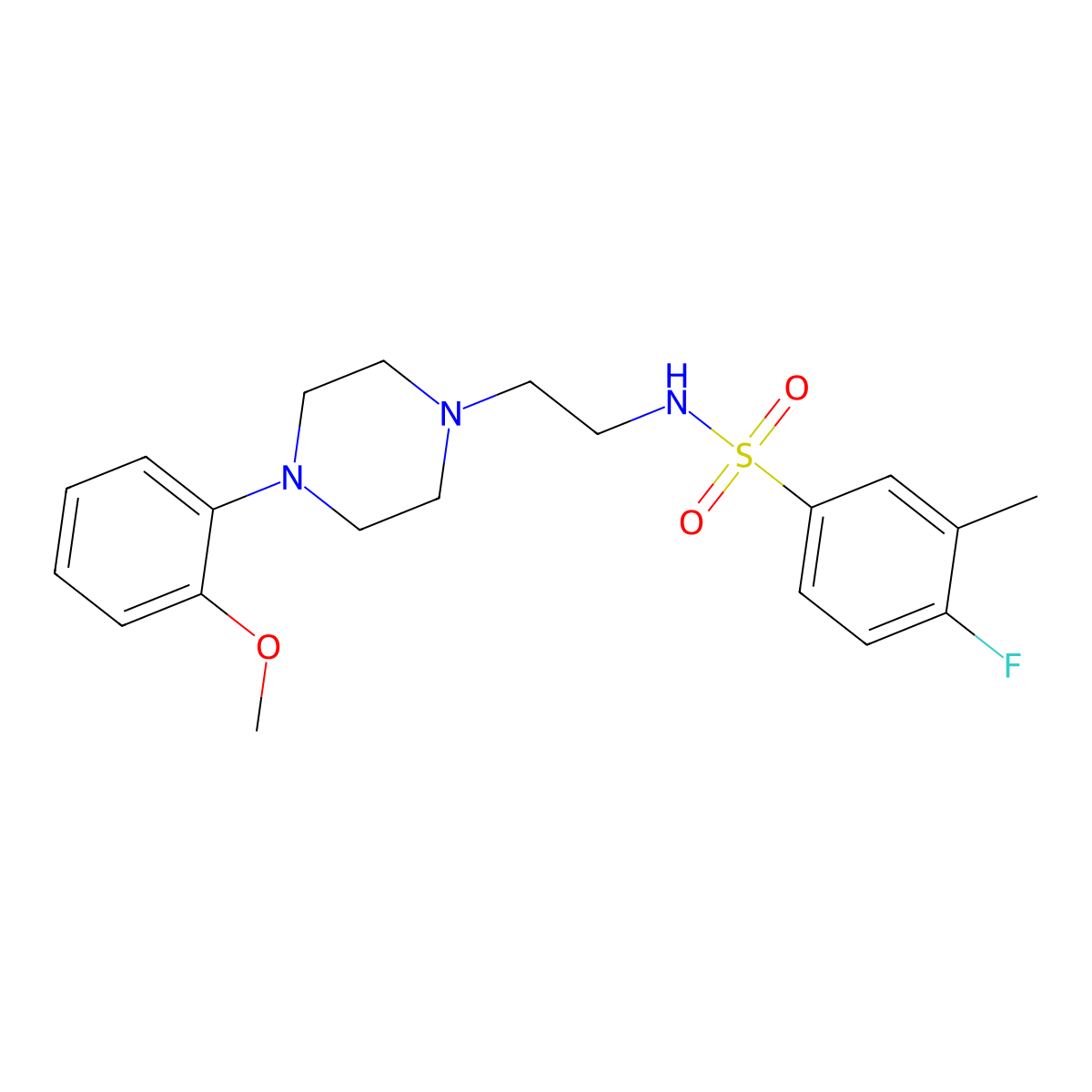 4-fluoro-N-(2-(4-(2-methoxyphenyl)piperazin-1-yl)ethyl)-3-methylbenzenesulfonamide molecular structure, CAS 1049365-05-0