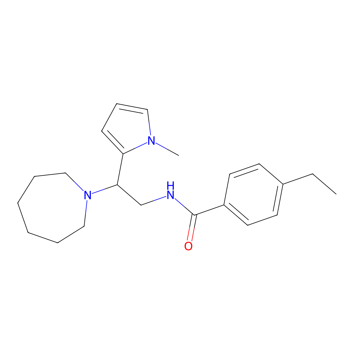 N-(2-(azepan-1-yl)-2-(1-methyl-1H-pyrrol-2-yl)ethyl)-4-ethylbenzamide molecular structure, CAS 1049365-99-2