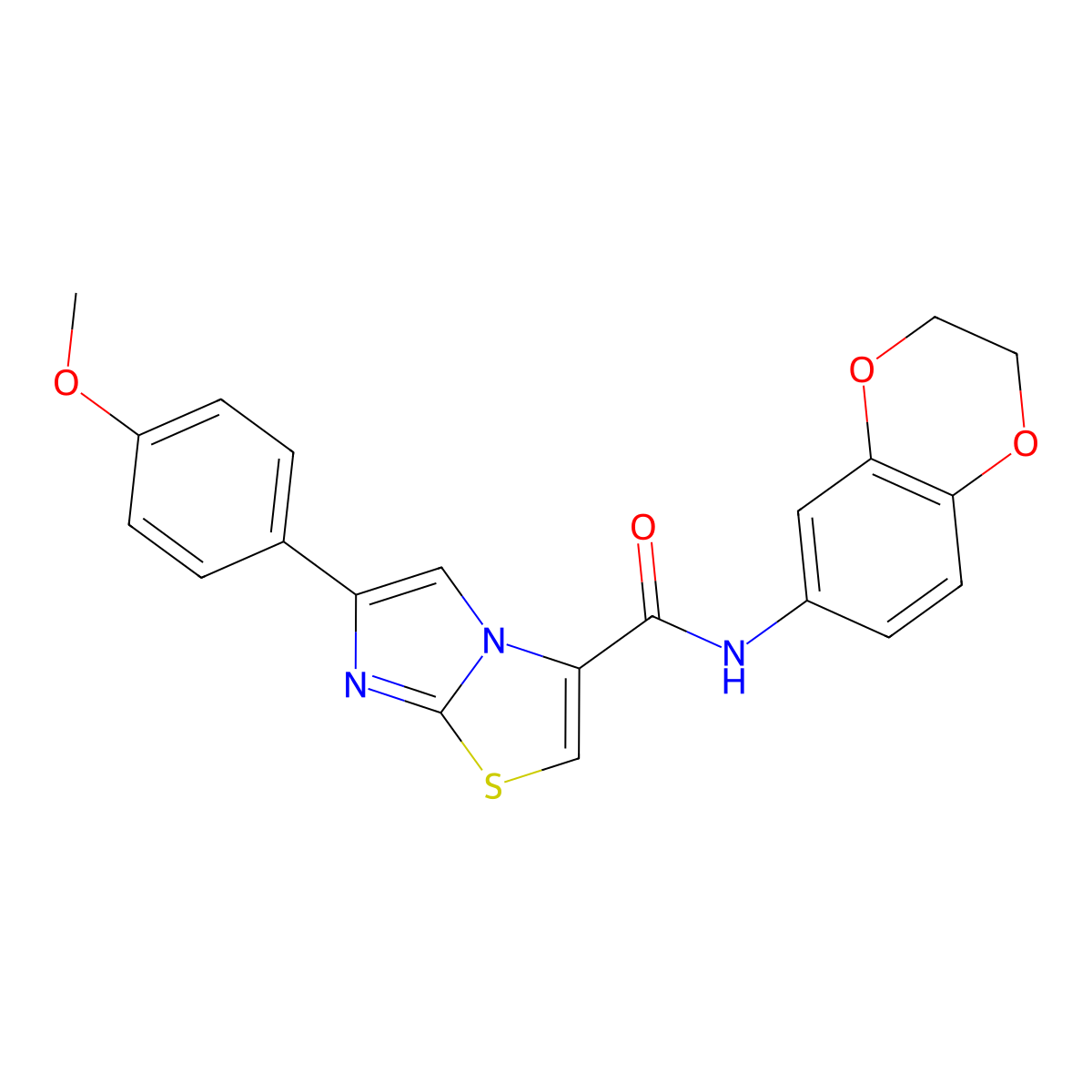 N-(2,3-dihydrobenzo[b][1,4]dioxin-6-yl)-6-(4-methoxyphenyl)imidazo[2,1-b]thiazole-3-carboxamide molecular structure, CAS 1049367-73-8