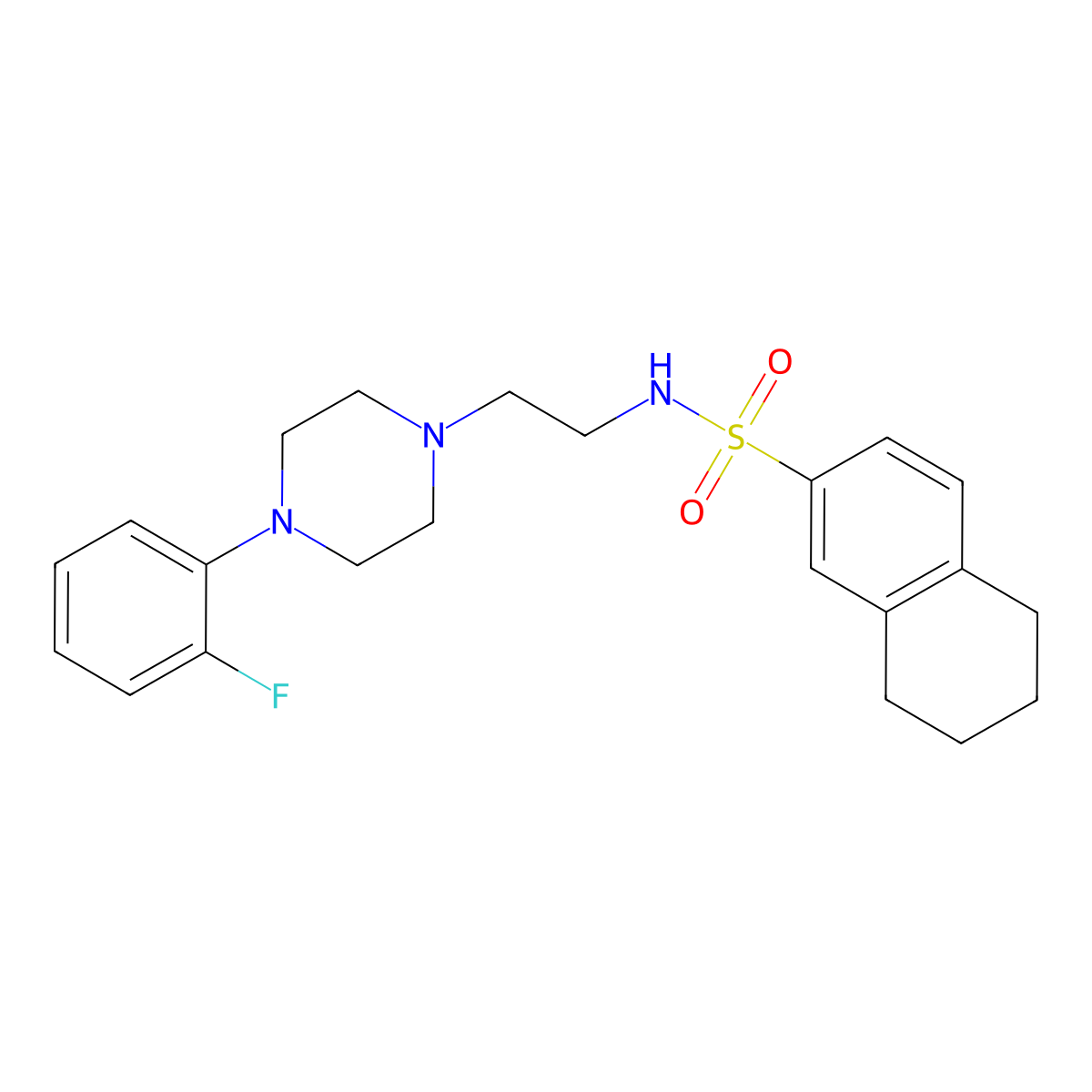 N-{2-[4-(2-fluorophenyl)piperazin-1-yl]ethyl}-5,6,7,8-tetrahydronaphthalene-2-sulfonamide molecular structure, CAS 1049367-95-4