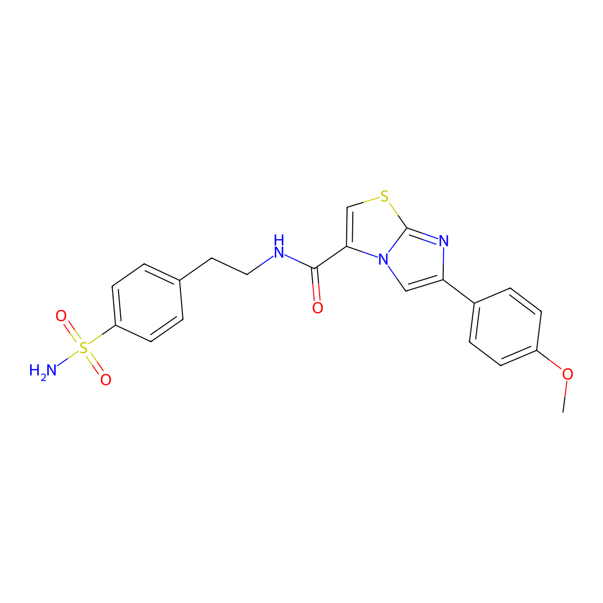 6-(4-methoxyphenyl)-N-(4-sulfamoylphenethyl)imidazo[2,1-b]thiazole-3-carboxamide molecular structure, CAS 1049368-13-9