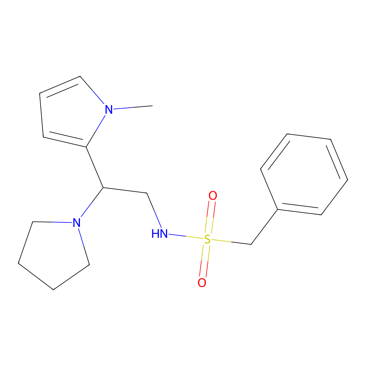 N-[2-(1-methyl-1H-pyrrol-2-yl)-2-(pyrrolidin-1-yl)ethyl]-1-phenylmethanesulfonamide molecular structure, CAS 1049368-26-4