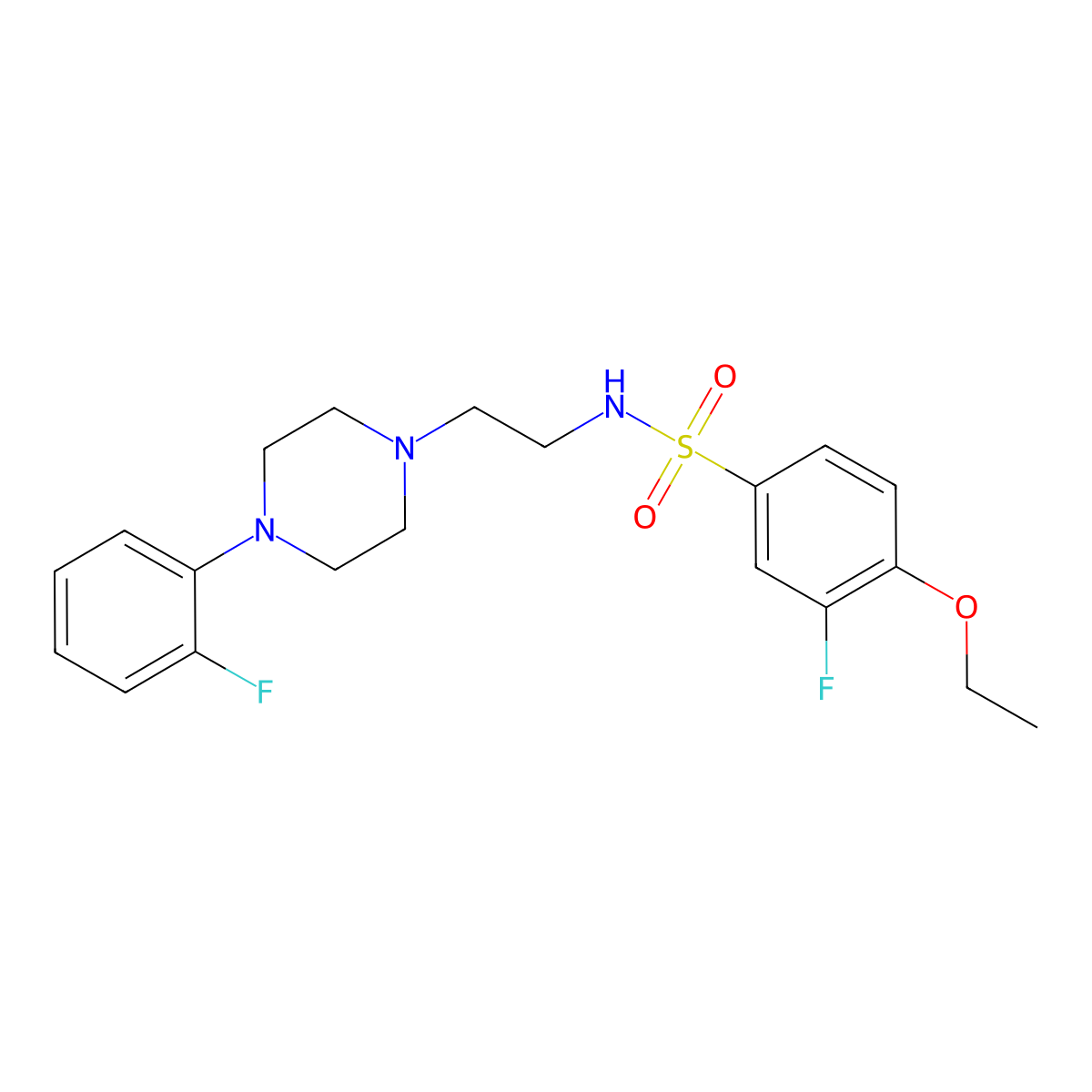 4-ethoxy-3-fluoro-N-(2-(4-(2-fluorophenyl)piperazin-1-yl)ethyl)benzenesulfonamide molecular structure, CAS 1049368-45-7