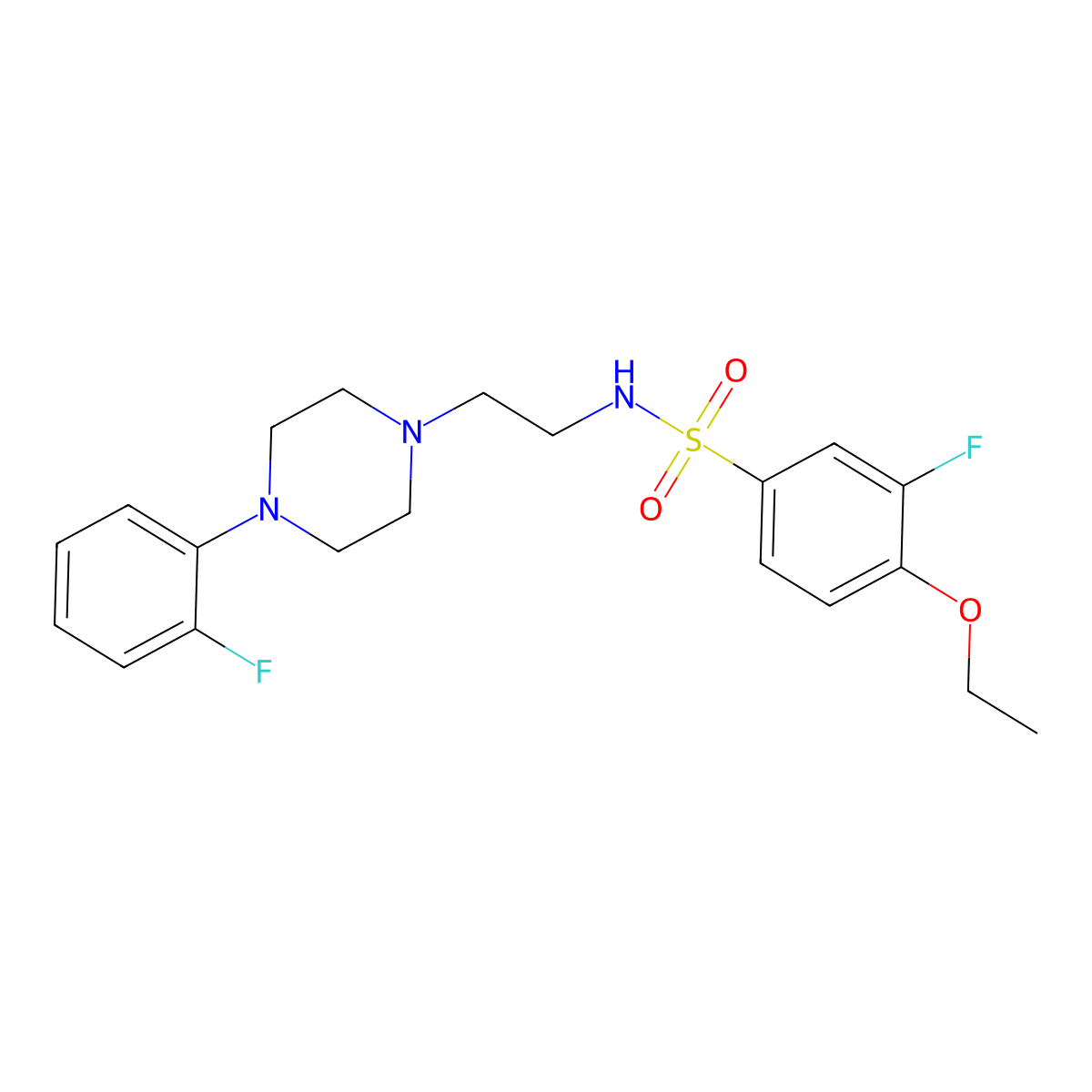 4-ethoxy-3-fluoro-N-(2-(4-(2-fluorophenyl)piperazin-1-yl)ethyl)benzenesulfonamide molecular structure, CAS 1049368-45-7