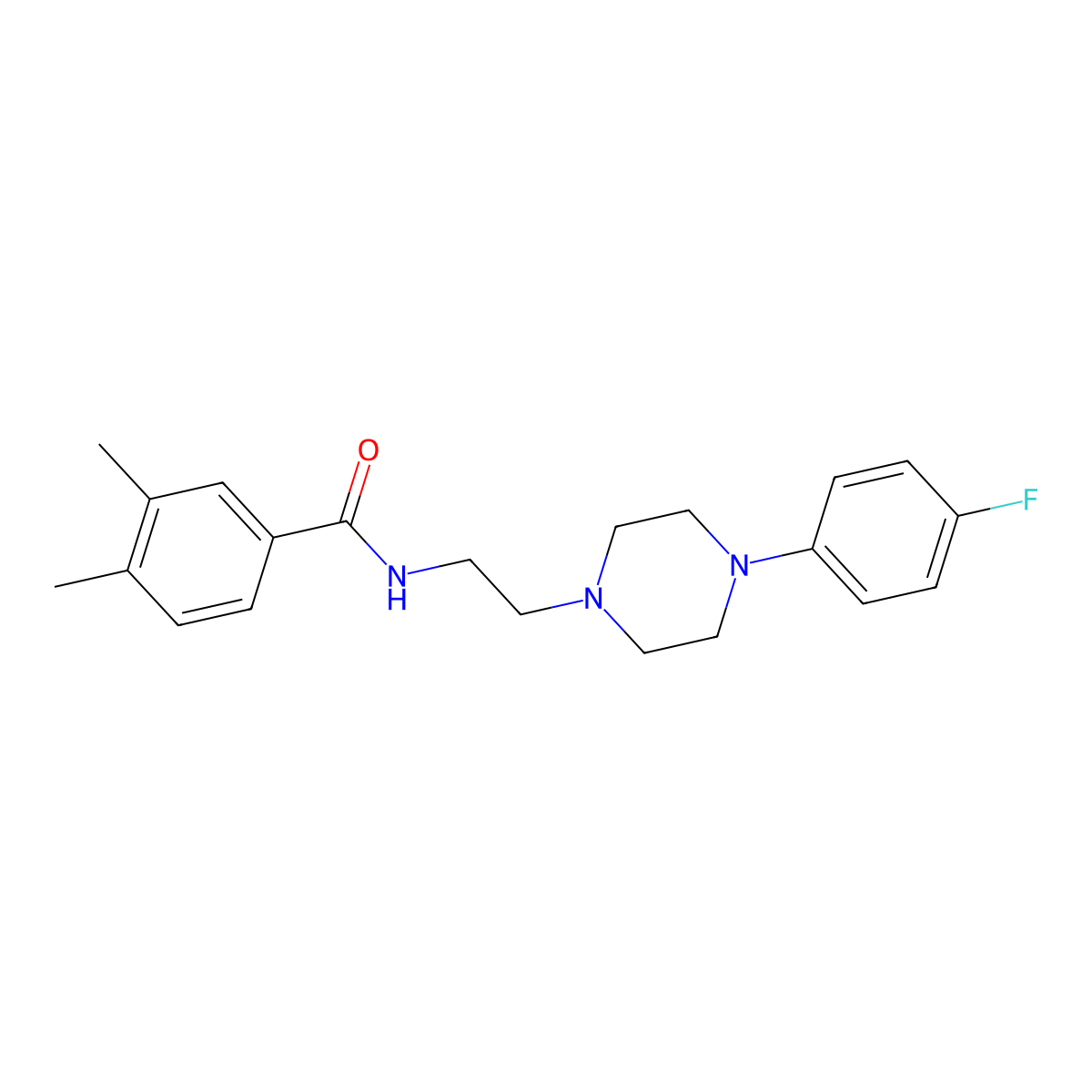 N-(2-(4-(4-fluorophenyl)piperazin-1-yl)ethyl)-3,4-dimethylbenzamide molecular structure, CAS 1049369-11-0