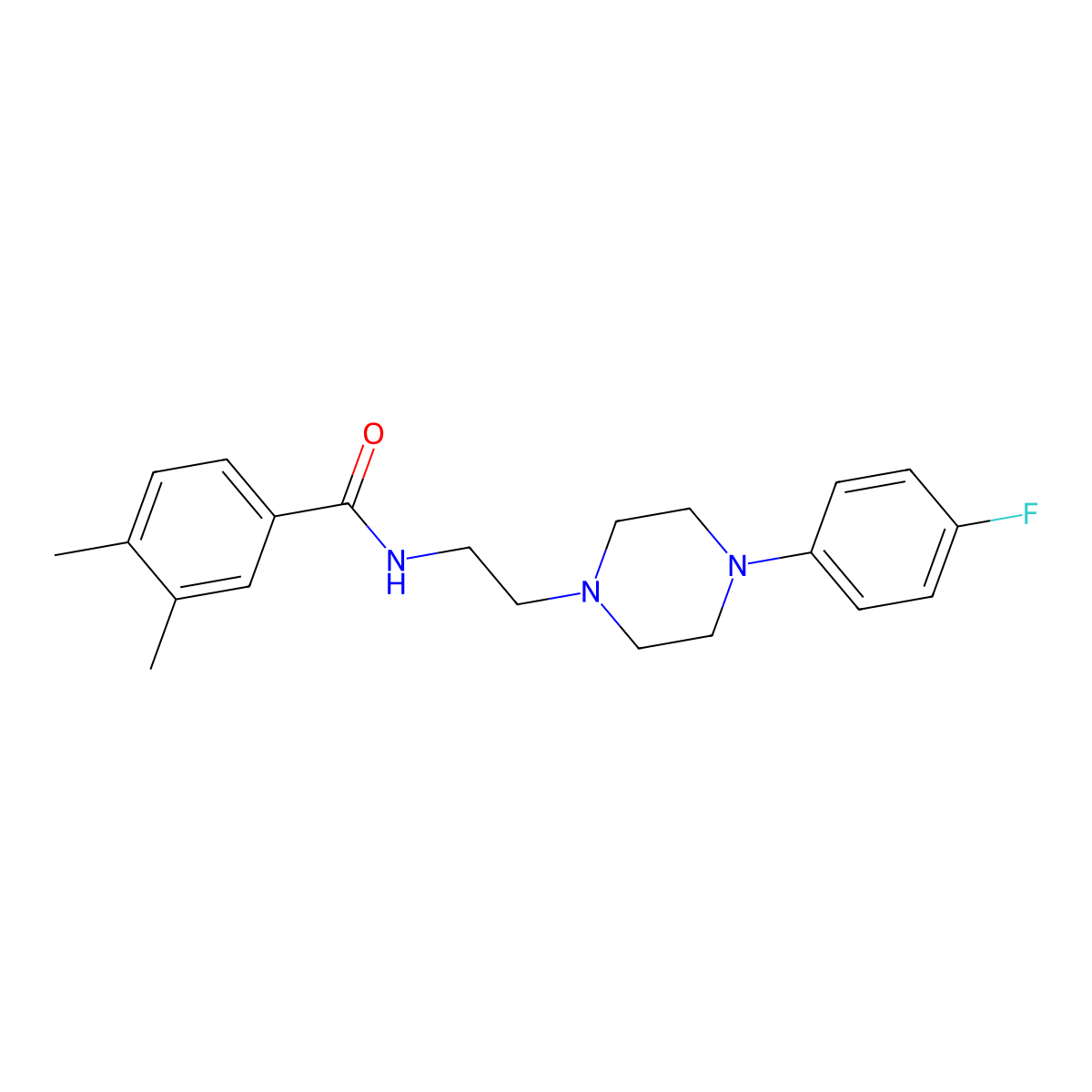 N-(2-(4-(4-fluorophenyl)piperazin-1-yl)ethyl)-3,4-dimethylbenzamide molecular structure, CAS 1049369-11-0