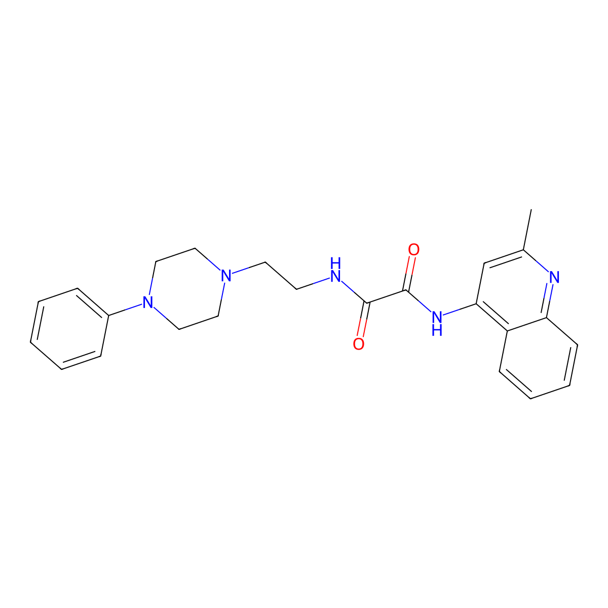N1-(2-methylquinolin-4-yl)-N2-(2-(4-phenylpiperazin-1-yl)ethyl)oxalamide molecular structure, CAS 1049369-48-3