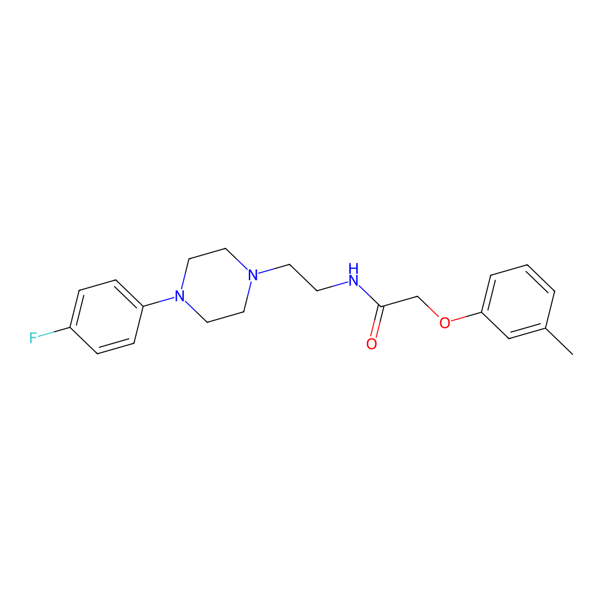 N-(2-(4-(4-fluorophenyl)piperazin-1-yl)ethyl)-2-(m-tolyloxy)acetamide molecular structure, CAS 1049369-54-1