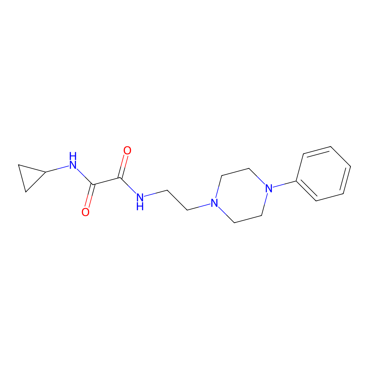 N1-cyclopropyl-N2-(2-(4-phenylpiperazin-1-yl)ethyl)oxalamide molecular structure, CAS 1049369-56-3
