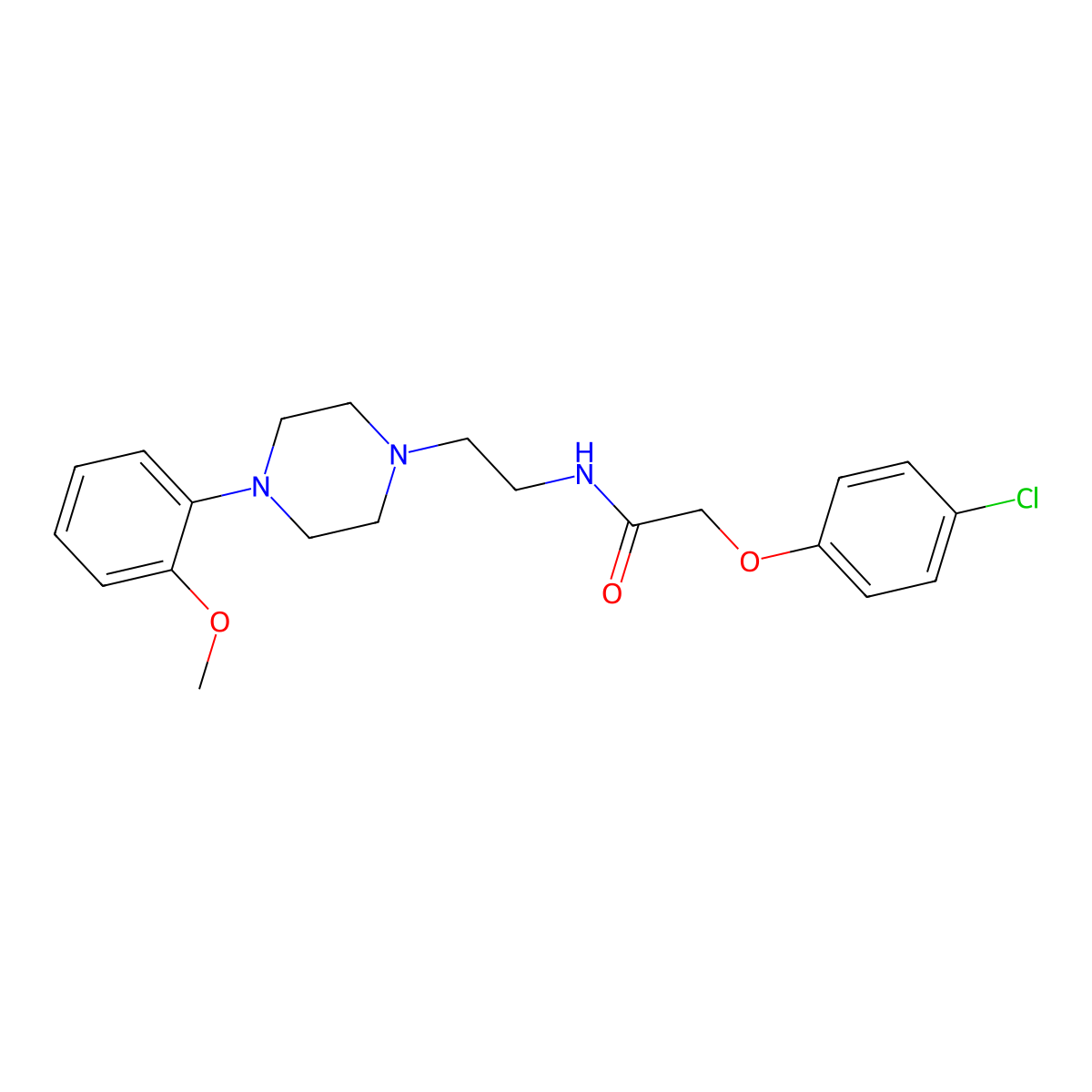 2-(4-chlorophenoxy)-N-{2-[4-(2-methoxyphenyl)piperazin-1-yl]ethyl}acetamide molecular structure, CAS 1049369-76-7