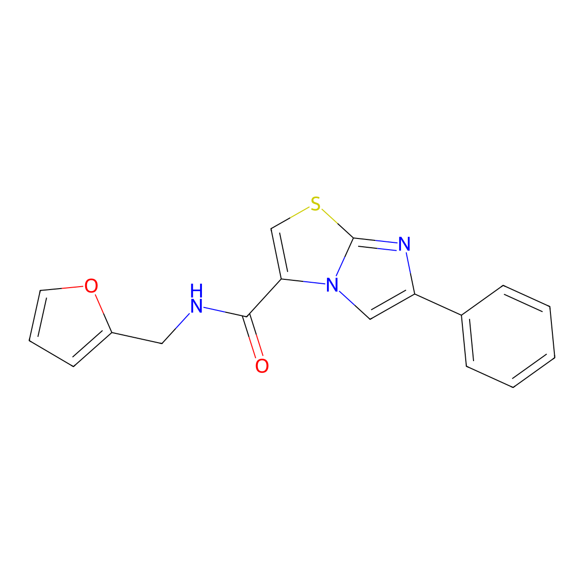 N-(furan-2-ylmethyl)-6-phenylimidazo[2,1-b]thiazole-3-carboxamide molecular structure, CAS 1049369-98-3