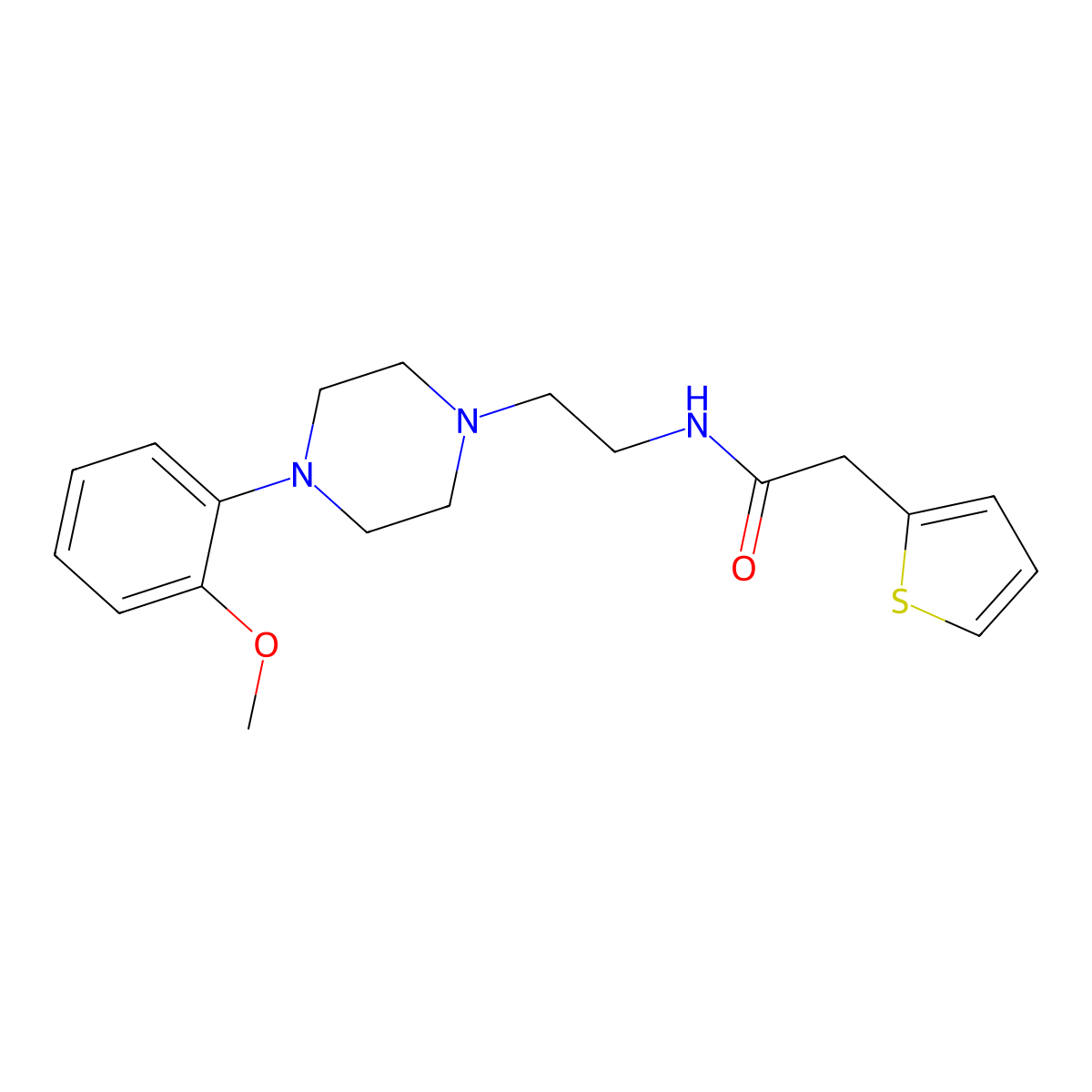 N-(2-(4-(2-methoxyphenyl)piperazin-1-yl)ethyl)-2-(thiophen-2-yl)acetamide molecular structure, CAS 1049370-01-5