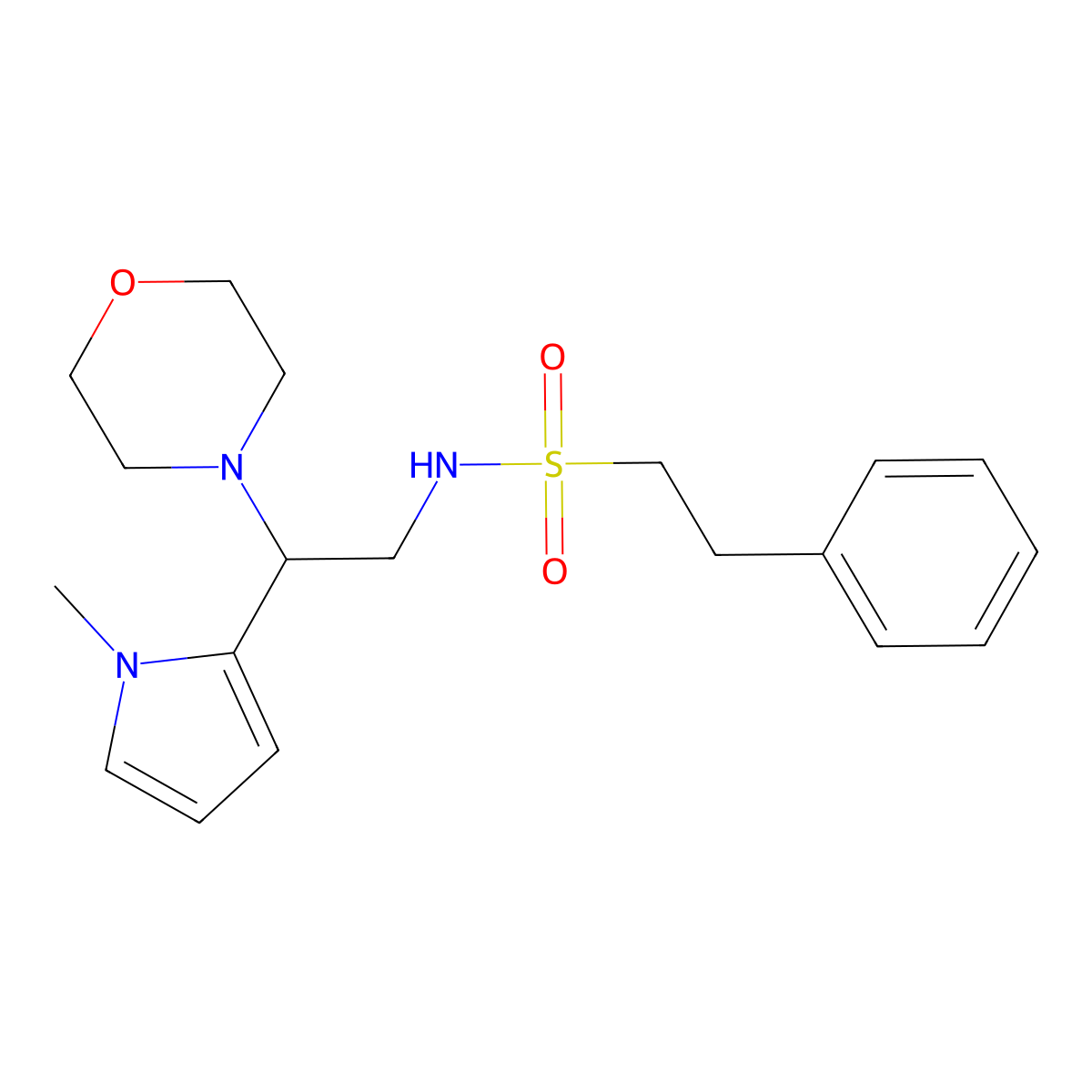 N-(2-(1-methyl-1H-pyrrol-2-yl)-2-morpholinoethyl)-2-phenylethanesulfonamide molecular structure, CAS 1049370-30-0