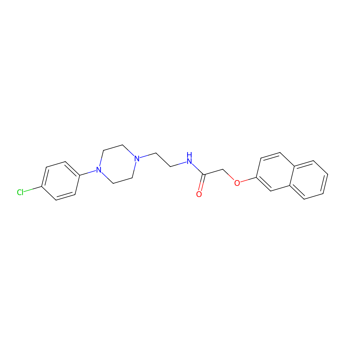 N-{2-[4-(4-chlorophenyl)piperazin-1-yl]ethyl}-2-(naphthalen-2-yloxy)acetamide molecular structure, CAS 1049370-87-7