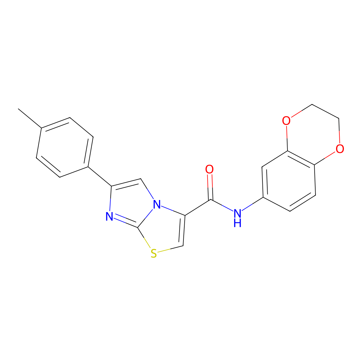 N-(2,3-dihydrobenzo[b][1,4]dioxin-6-yl)-6-(p-tolyl)imidazo[2,1-b]thiazole-3-carboxamide molecular structure, CAS 1049370-93-5
