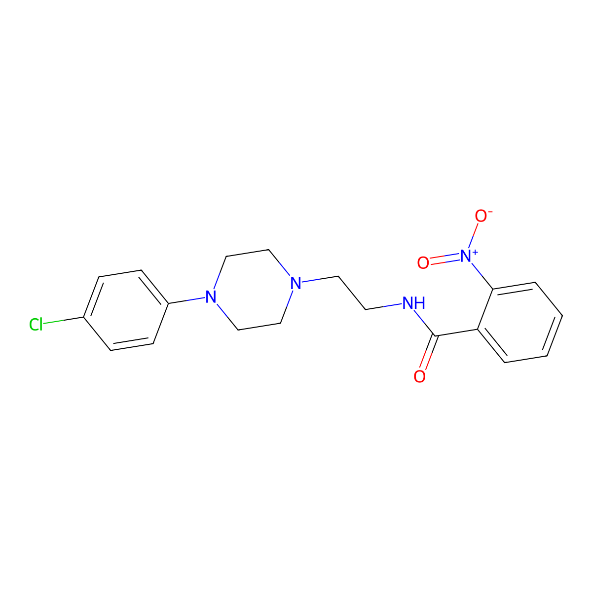 N-(2-(4-(4-chlorophenyl)piperazin-1-yl)ethyl)-2-nitrobenzamide molecular structure, CAS 1049371-74-5