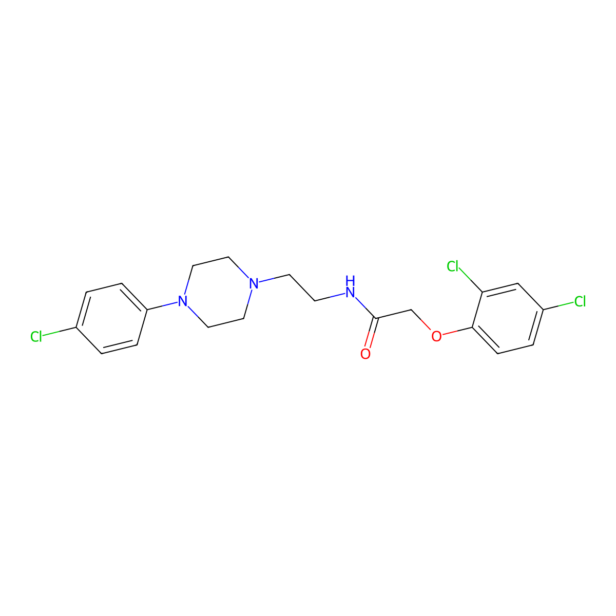 N-{2-[4-(4-chlorophenyl)piperazin-1-yl]ethyl}-2-(2,4-dichlorophenoxy)acetamide molecular structure, CAS 1049372-40-8