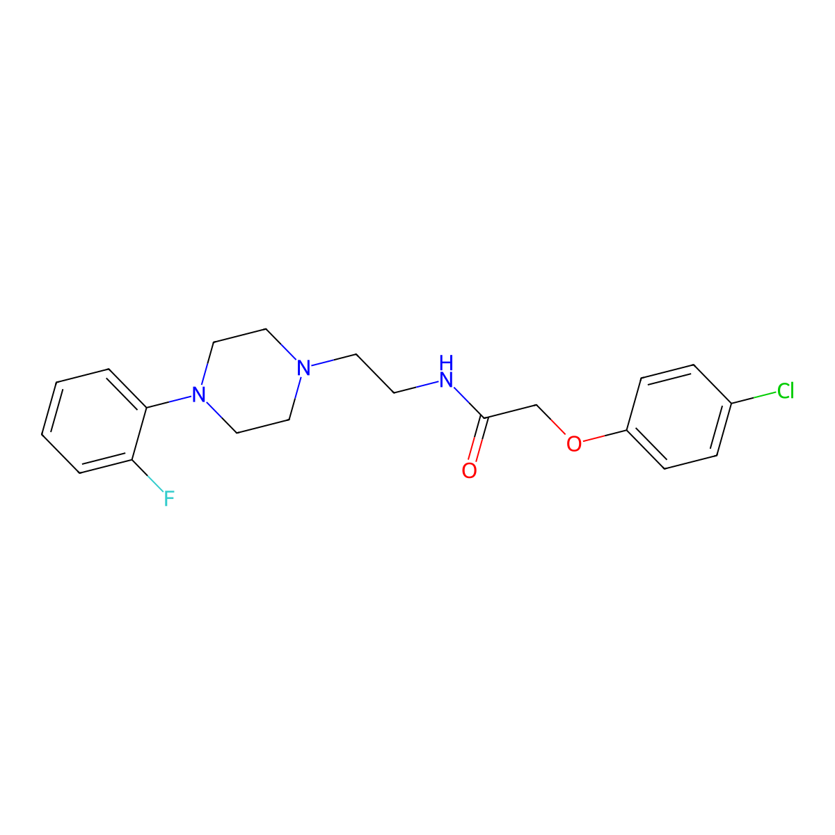 2-(4-chlorophenoxy)-N-(2-(4-(2-fluorophenyl)piperazin-1-yl)ethyl)acetamide molecular structure, CAS 1049373-20-7