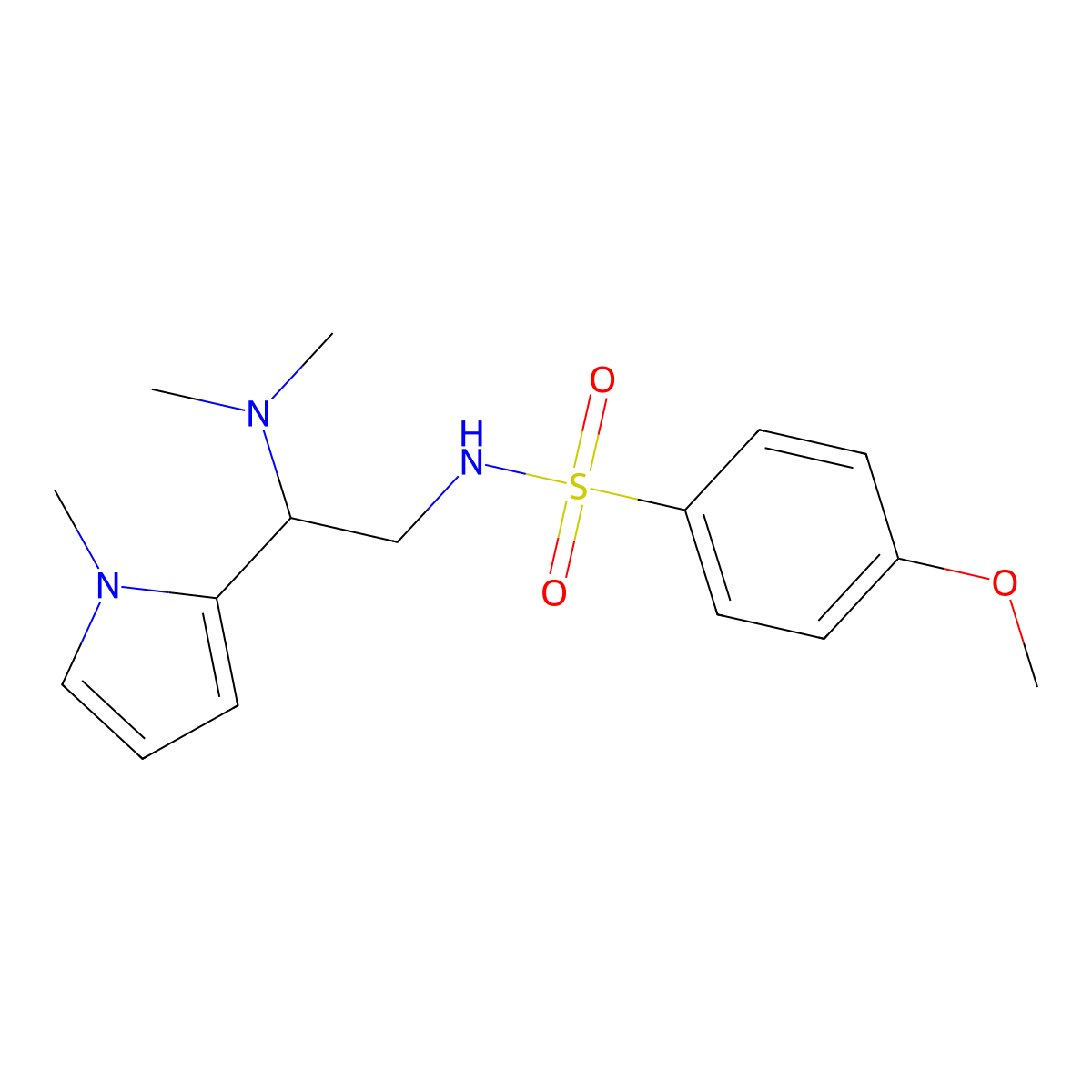 N-(2-(dimethylamino)-2-(1-methyl-1H-pyrrol-2-yl)ethyl)-4-methoxybenzenesulfonamide molecular structure, CAS 1049373-22-9