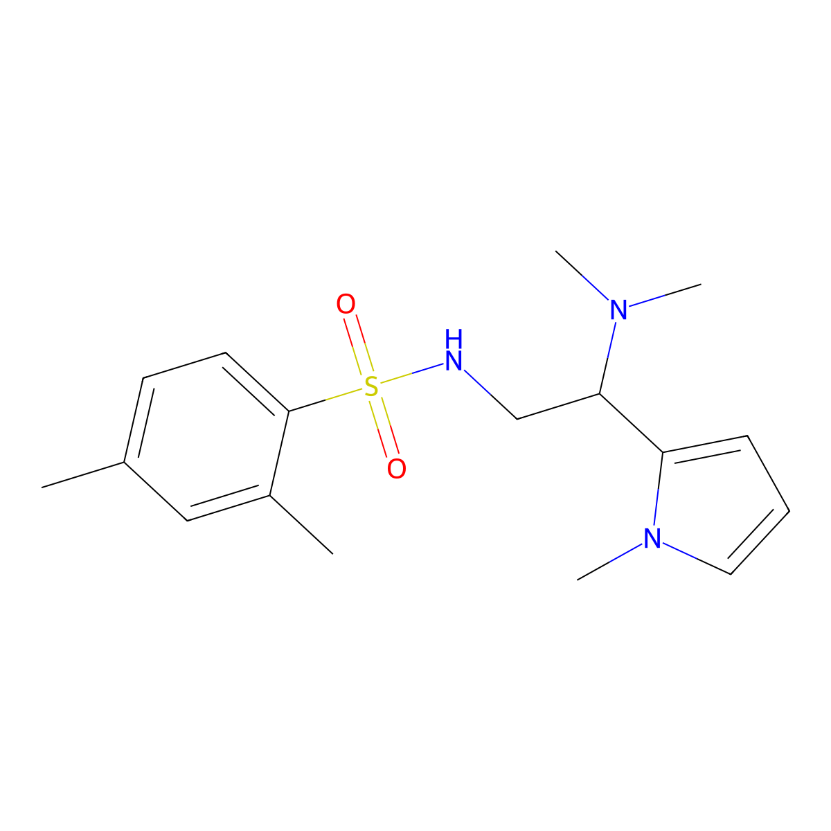 N-(2-(dimethylamino)-2-(1-methyl-1H-pyrrol-2-yl)ethyl)-2,4-dimethylbenzenesulfonamide molecular structure, CAS 1049373-36-5