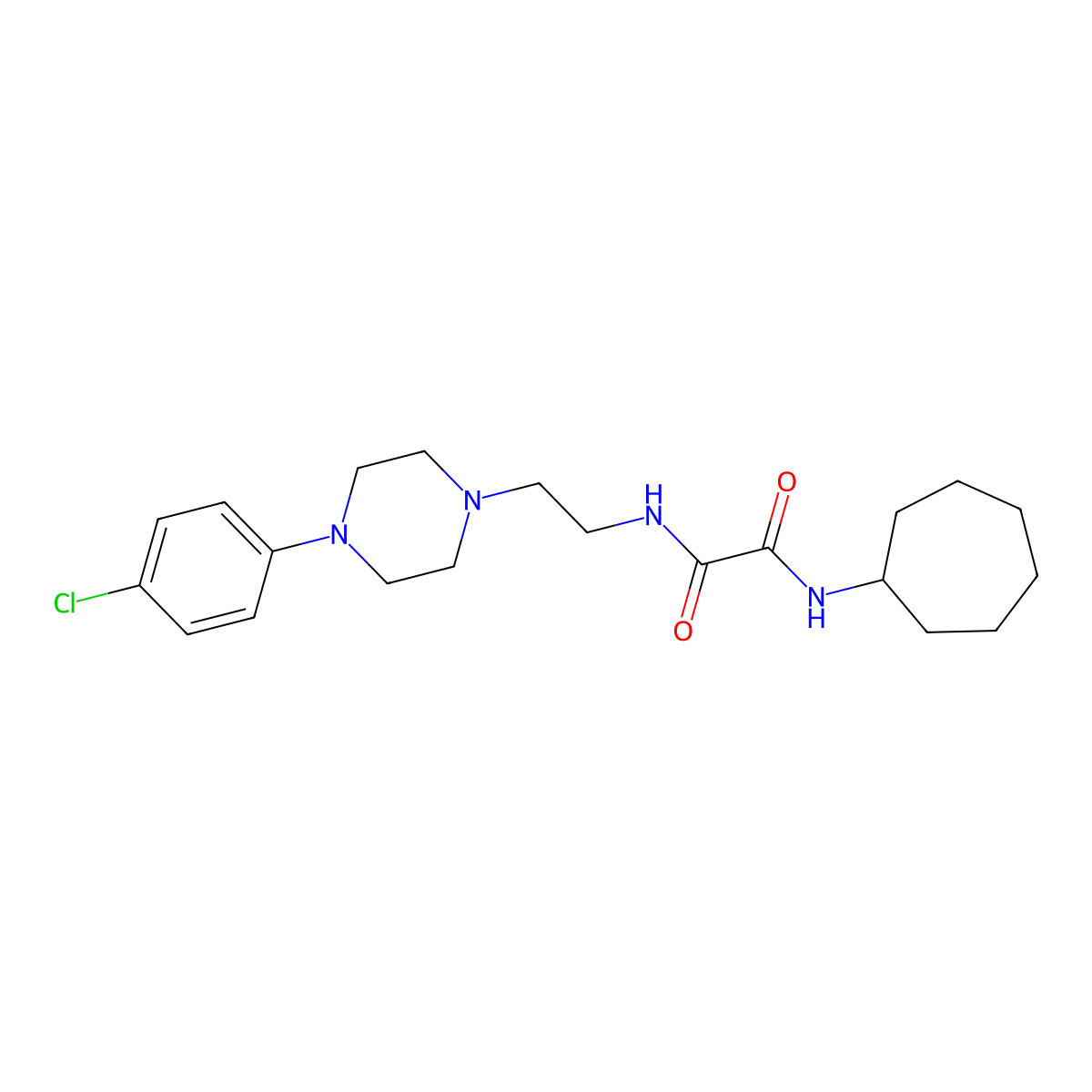 N1-(2-(4-(4-chlorophenyl)piperazin-1-yl)ethyl)-N2-cycloheptyloxalamide molecular structure, CAS 1049373-71-8