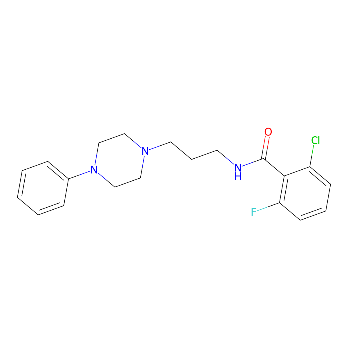 2-chloro-6-fluoro-N-[3-(4-phenylpiperazin-1-yl)propyl]benzamide molecular structure, CAS 1049374-23-3