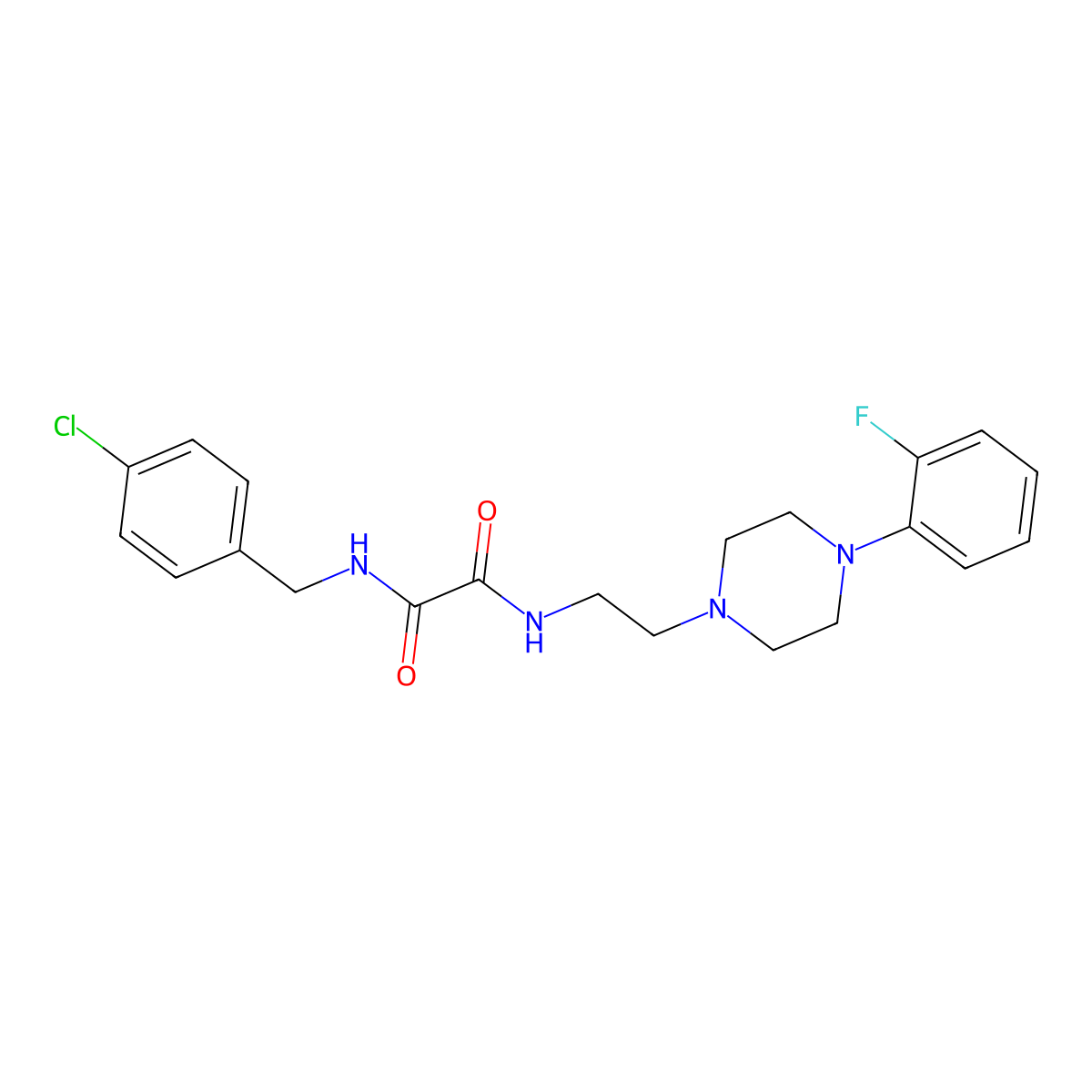 N1-(4-chlorobenzyl)-N2-(2-(4-(2-fluorophenyl)piperazin-1-yl)ethyl)oxalamide molecular structure, CAS 1049374-84-6