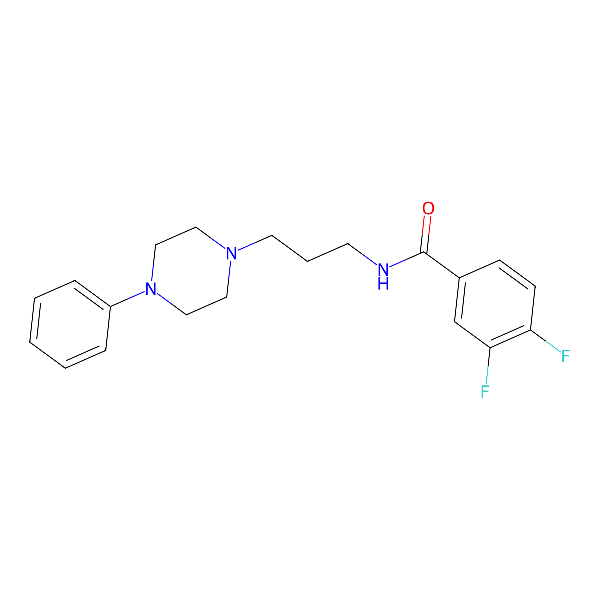 3,4-difluoro-N-[3-(4-phenylpiperazin-1-yl)propyl]benzamide molecular structure, CAS 1049374-92-6