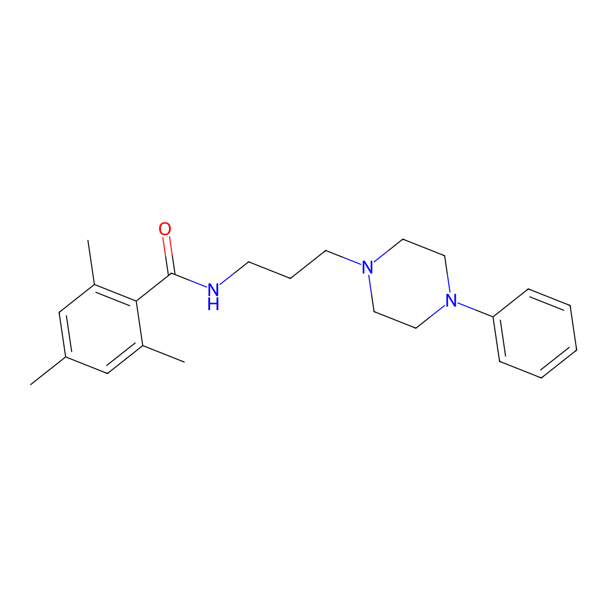 2,4,6-trimethyl-N-[3-(4-phenylpiperazin-1-yl)propyl]benzamide molecular structure, CAS 1049375-13-4