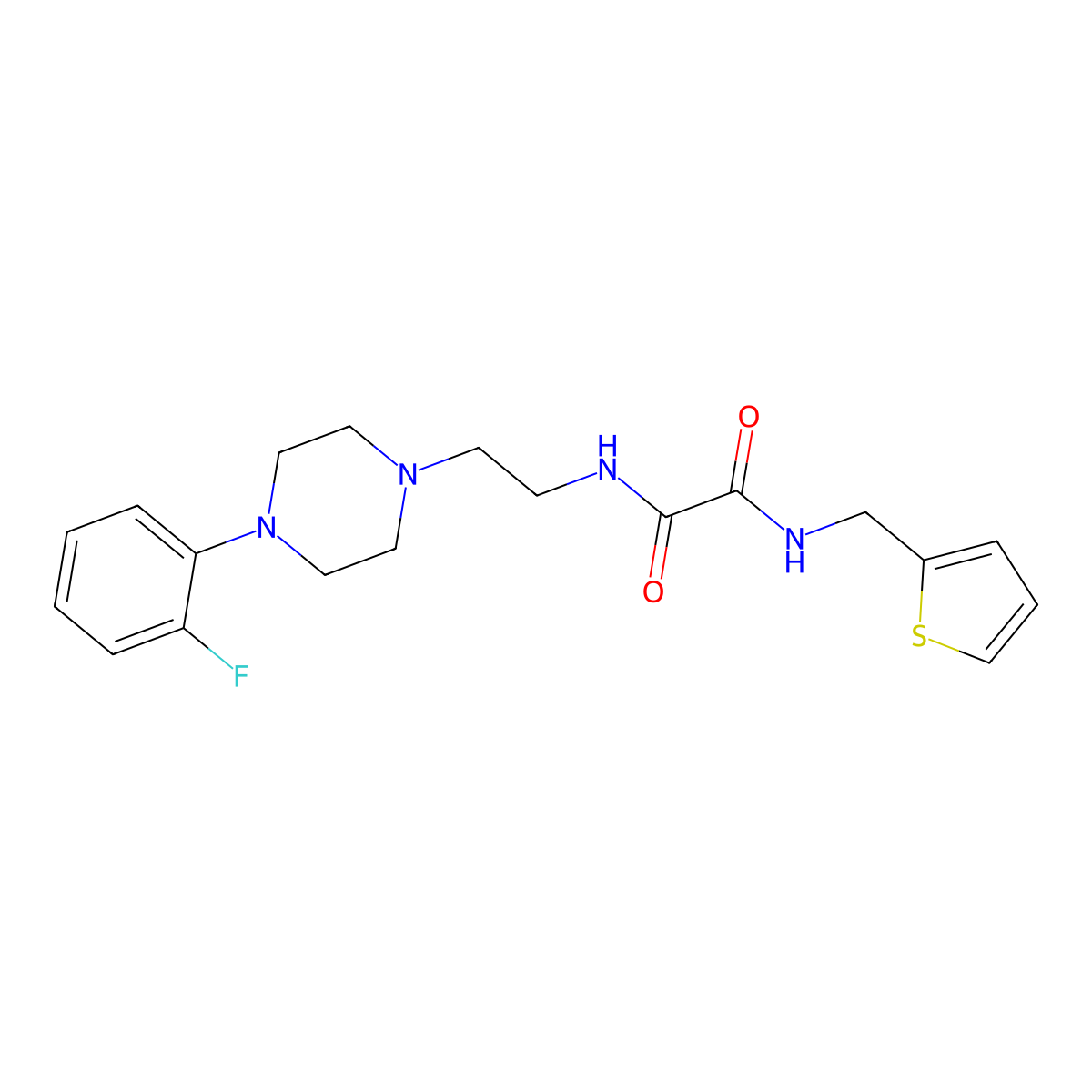 N1-(2-(4-(2-fluorophenyl)piperazin-1-yl)ethyl)-N2-(thiophen-2-ylmethyl)oxalamide molecular structure, CAS 1049375-40-7