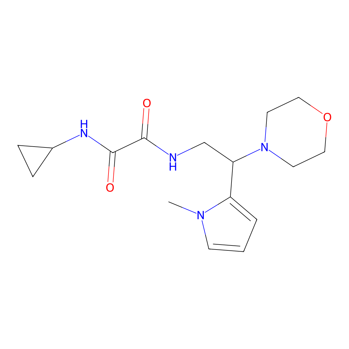 N1-cyclopropyl-N2-(2-(1-methyl-1H-pyrrol-2-yl)-2-morpholinoethyl)oxalamide molecular structure, CAS 1049375-56-5