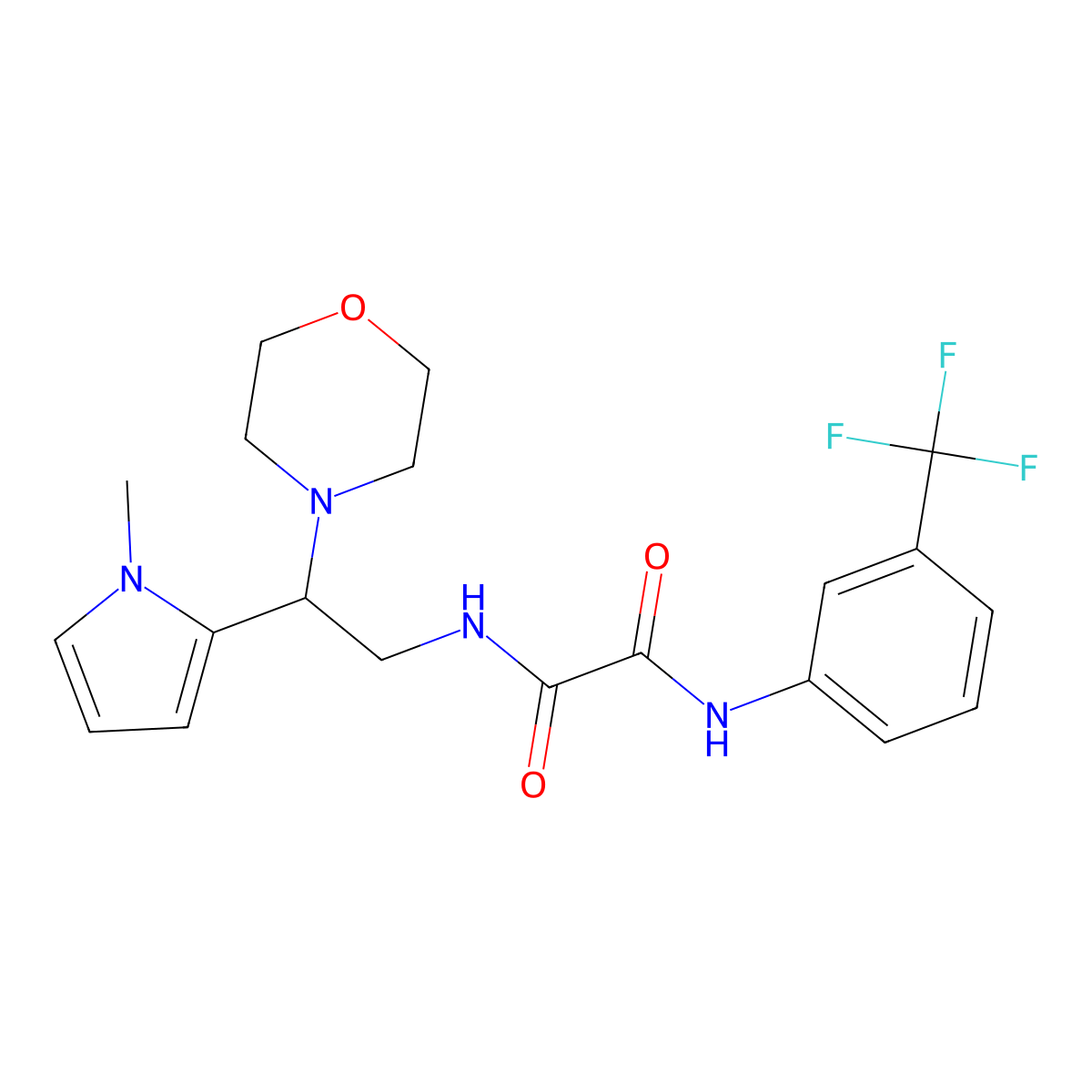 N1-(2-(1-methyl-1H-pyrrol-2-yl)-2-morpholinoethyl)-N2-(3-(trifluoromethyl)phenyl)oxalamide molecular structure, CAS 1049375-97-4