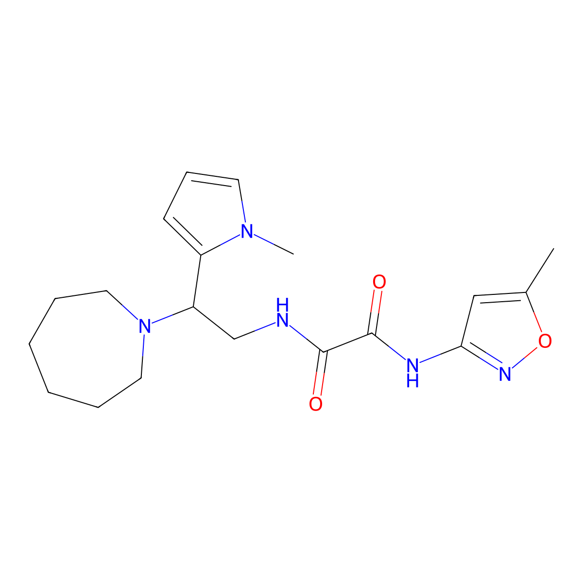 N1-(2-(azepan-1-yl)-2-(1-methyl-1H-pyrrol-2-yl)ethyl)-N2-(5-methylisoxazol-3-yl)oxalamide molecular structure, CAS 1049376-33-1