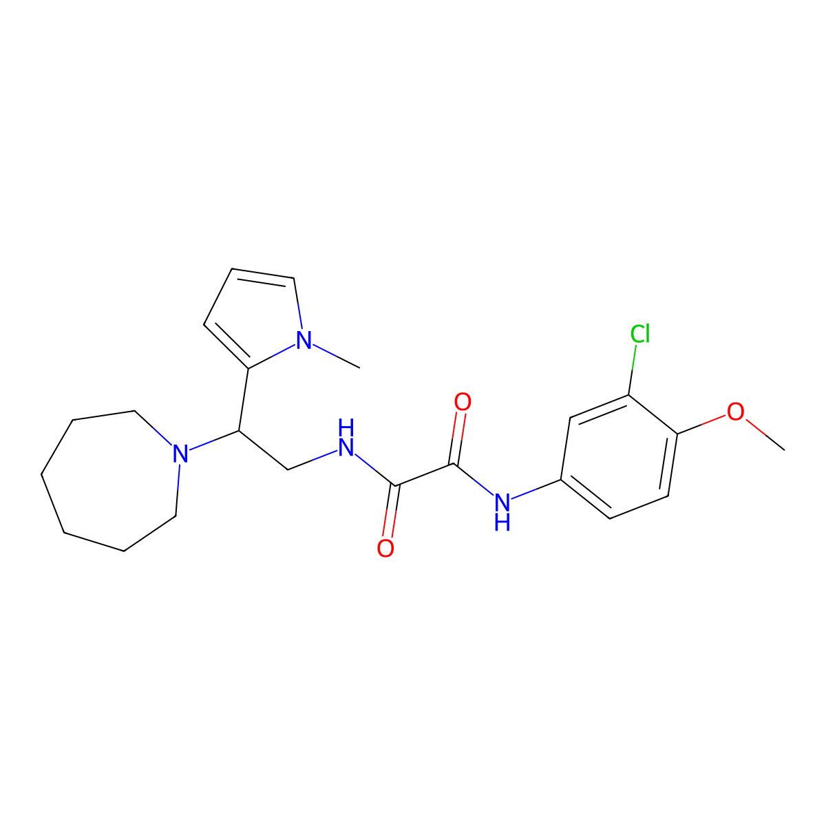N1-(2-(azepan-1-yl)-2-(1-methyl-1H-pyrrol-2-yl)ethyl)-N2-(3-chloro-4-methoxyphenyl)oxalamide molecular structure, CAS 1049376-94-4