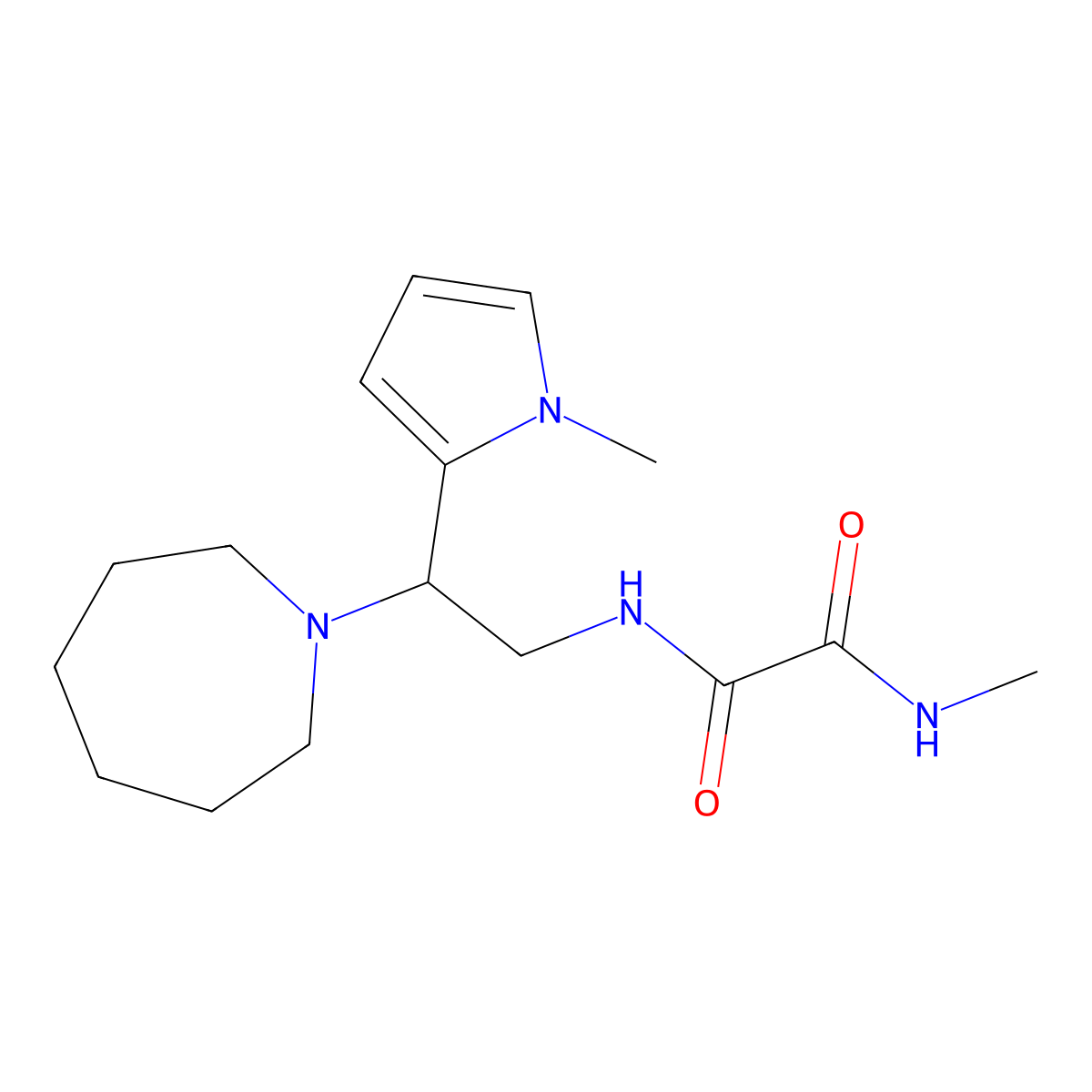 N1-(2-(azepan-1-yl)-2-(1-methyl-1H-pyrrol-2-yl)ethyl)-N2-methyloxalamide molecular structure, CAS 1049377-14-1
