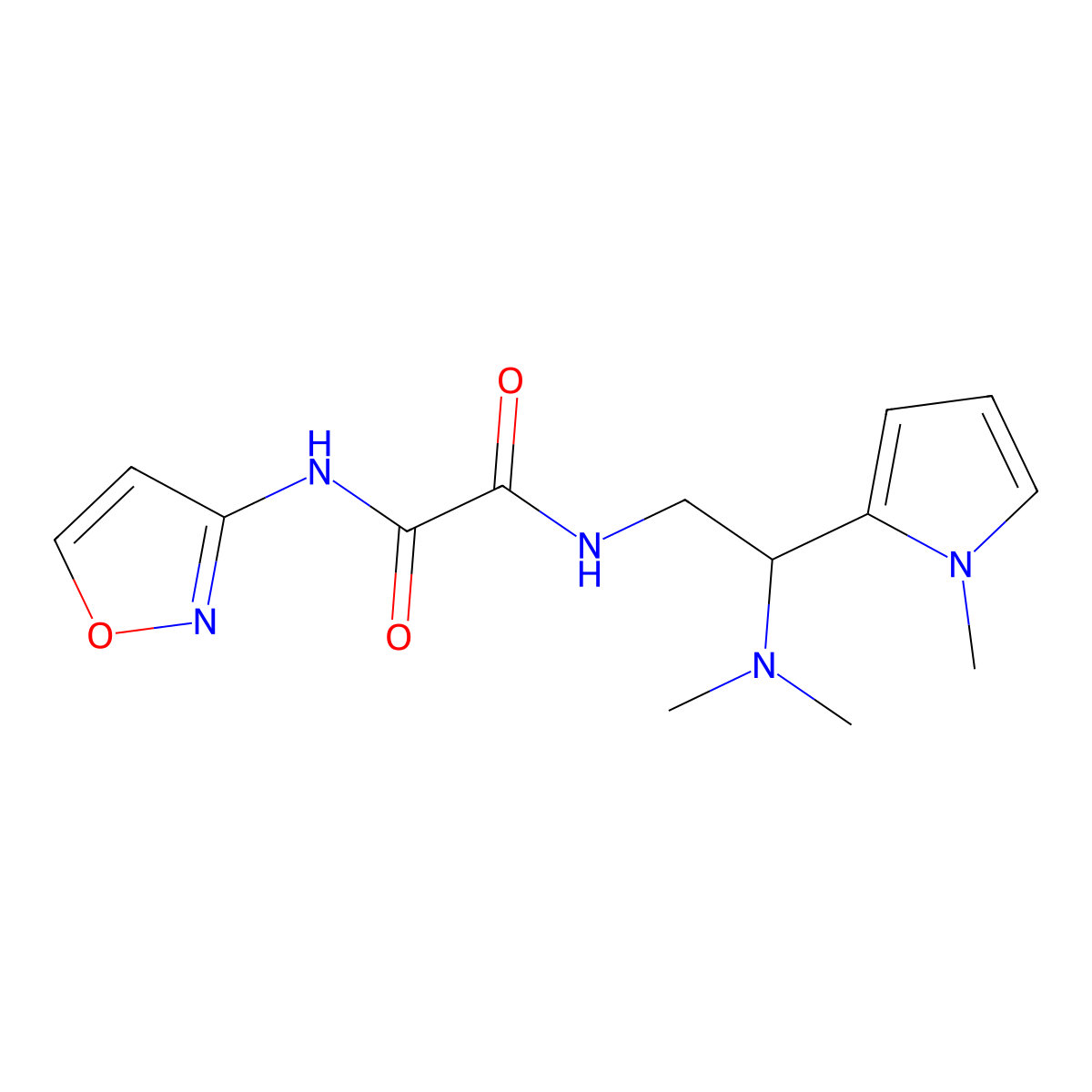 N1-(2-(dimethylamino)-2-(1-methyl-1H-pyrrol-2-yl)ethyl)-N2-(isoxazol-3-yl)oxalamide molecular structure, CAS 1049378-07-5