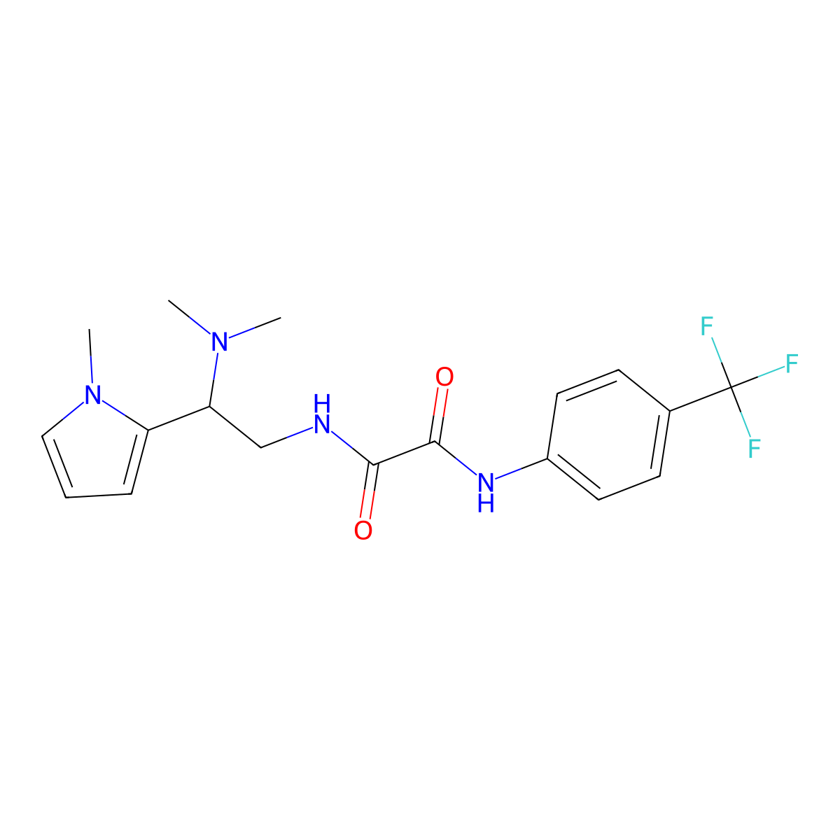 N1-(2-(dimethylamino)-2-(1-methyl-1H-pyrrol-2-yl)ethyl)-N2-(4-(trifluoromethyl)phenyl)oxalamide molecular structure, CAS 1049378-48-4