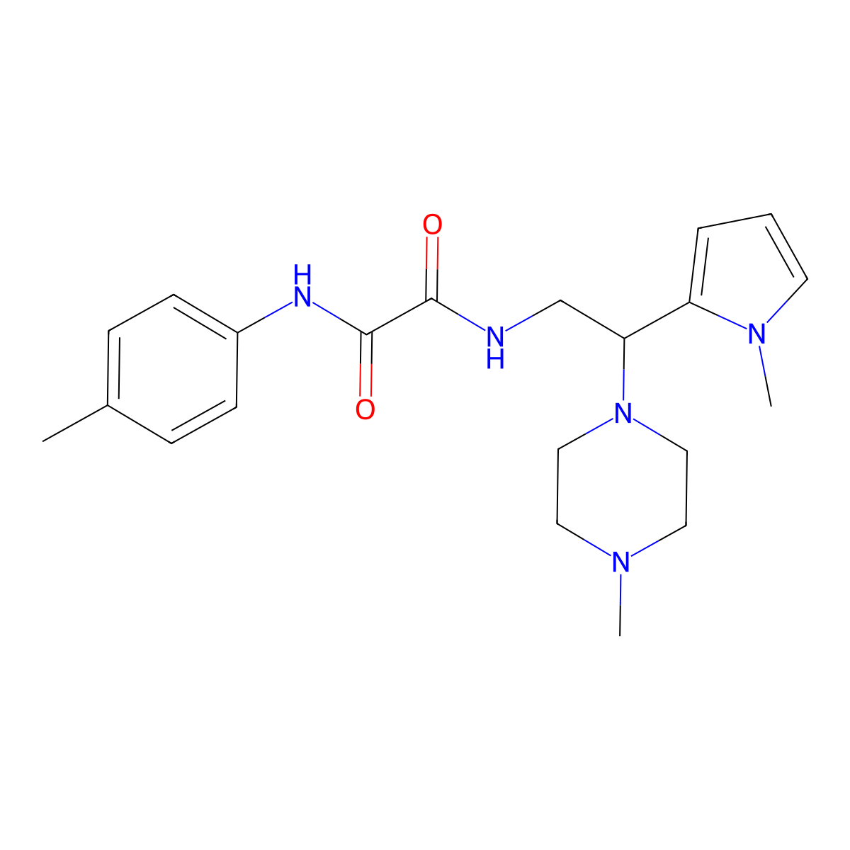 N1-(2-(1-methyl-1H-pyrrol-2-yl)-2-(4-methylpiperazin-1-yl)ethyl)-N2-(p-tolyl)oxalamide molecular structure, CAS 1049379-38-5